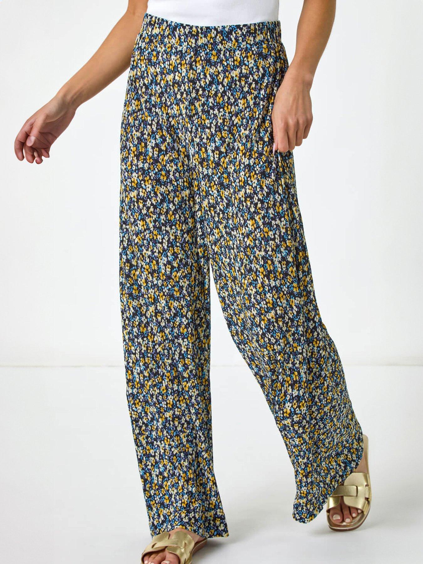 Image 1 of 5 of Roman Petite Ditsy Crinkle Trouser