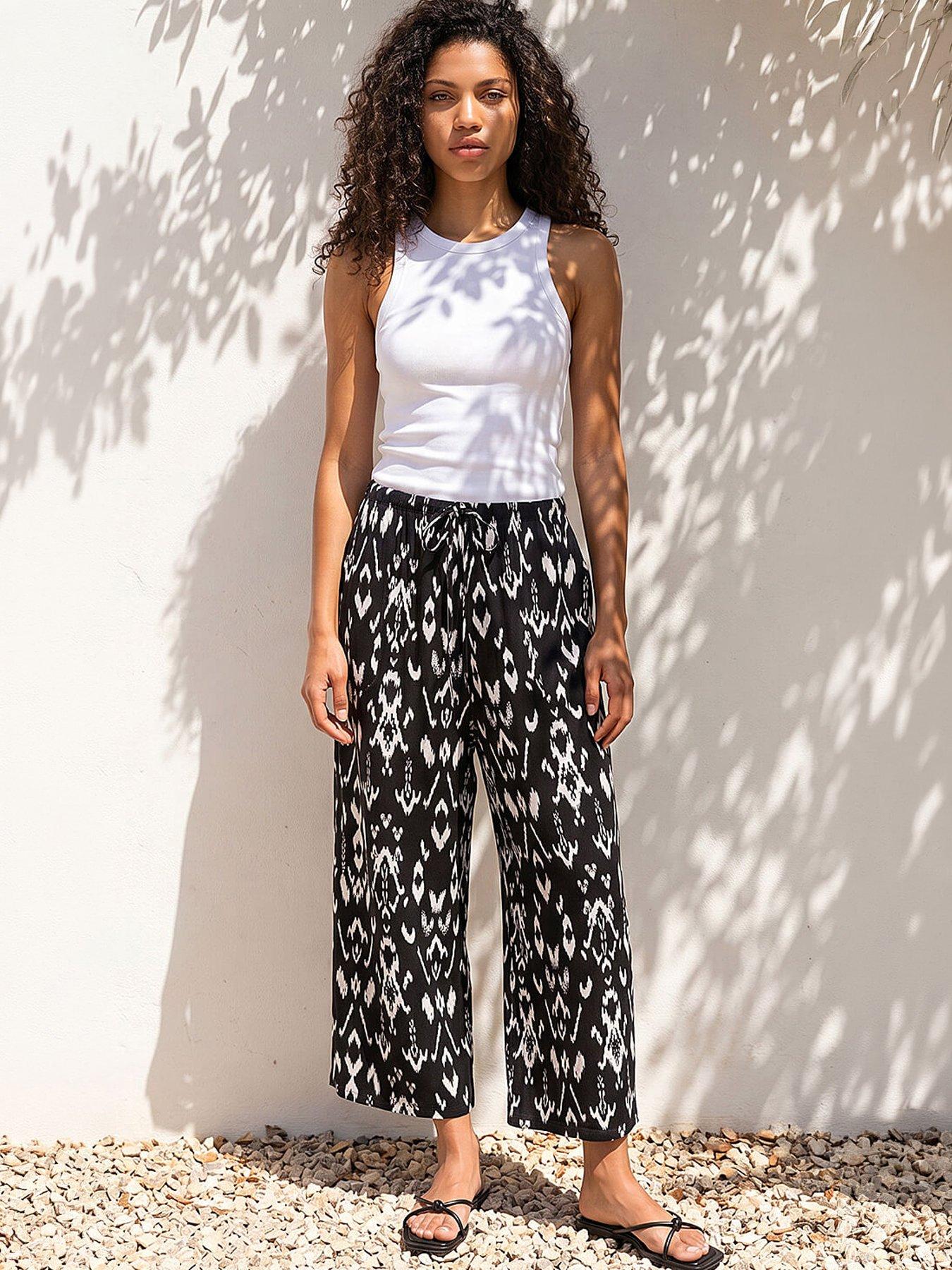 Roman Petite Aztec Print Stretch Trouser