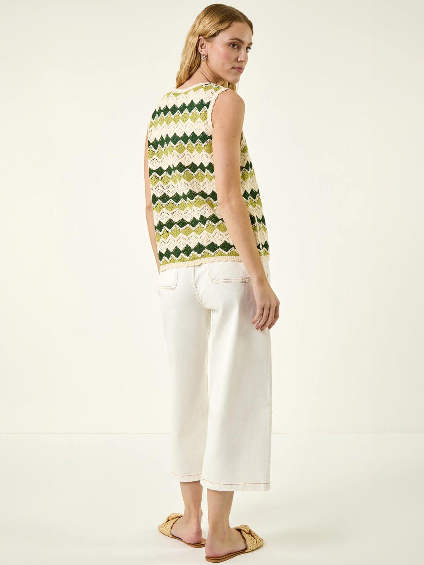 Image 2 of 5 of Roman Wave Crochet Knit Vest