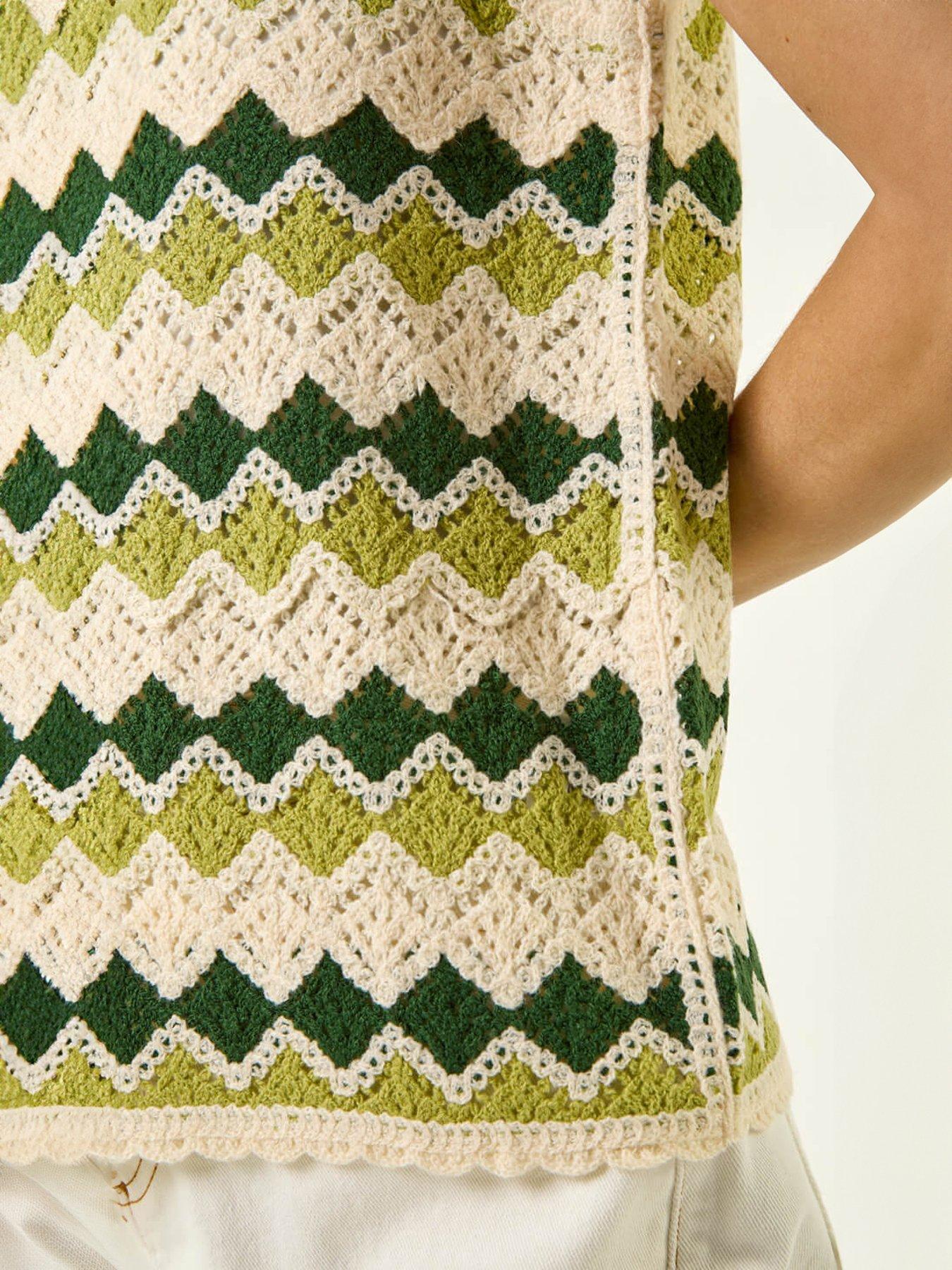 Image 5 of 5 of Roman Wave Crochet Knit Vest