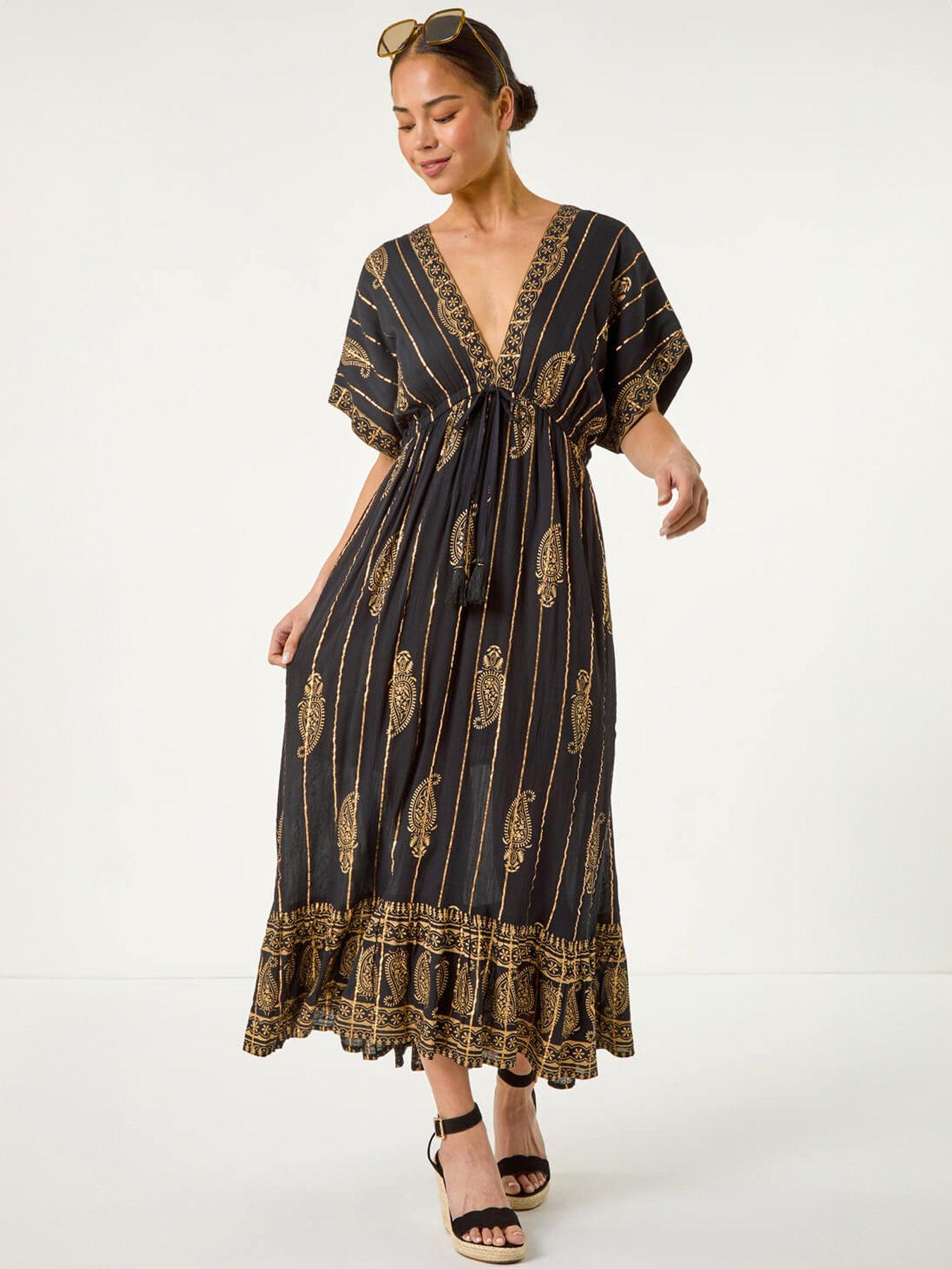 roman-petite-foil-print-boho-maxi-dressfront