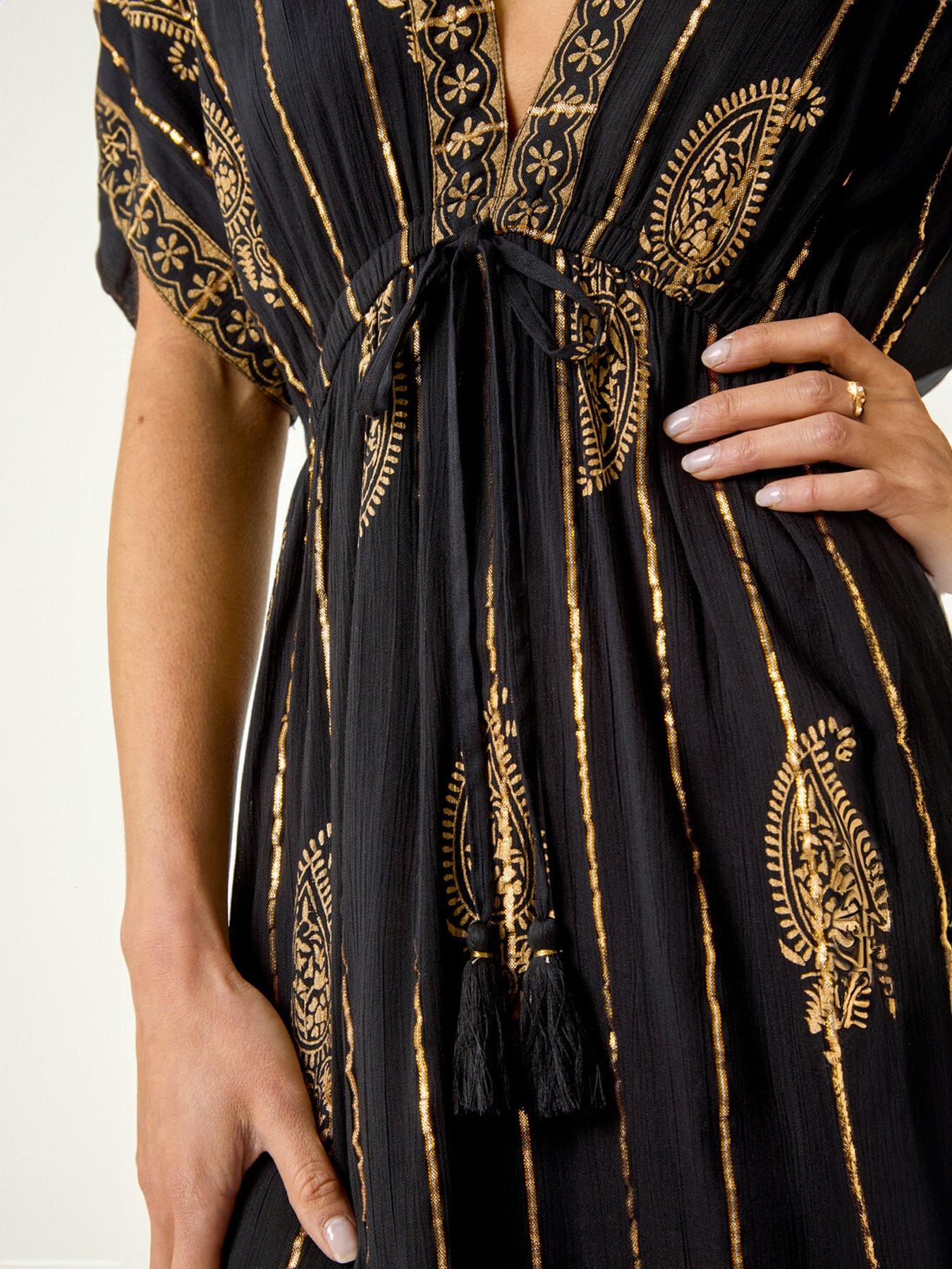 roman-petite-foil-print-boho-maxi-dressdetail