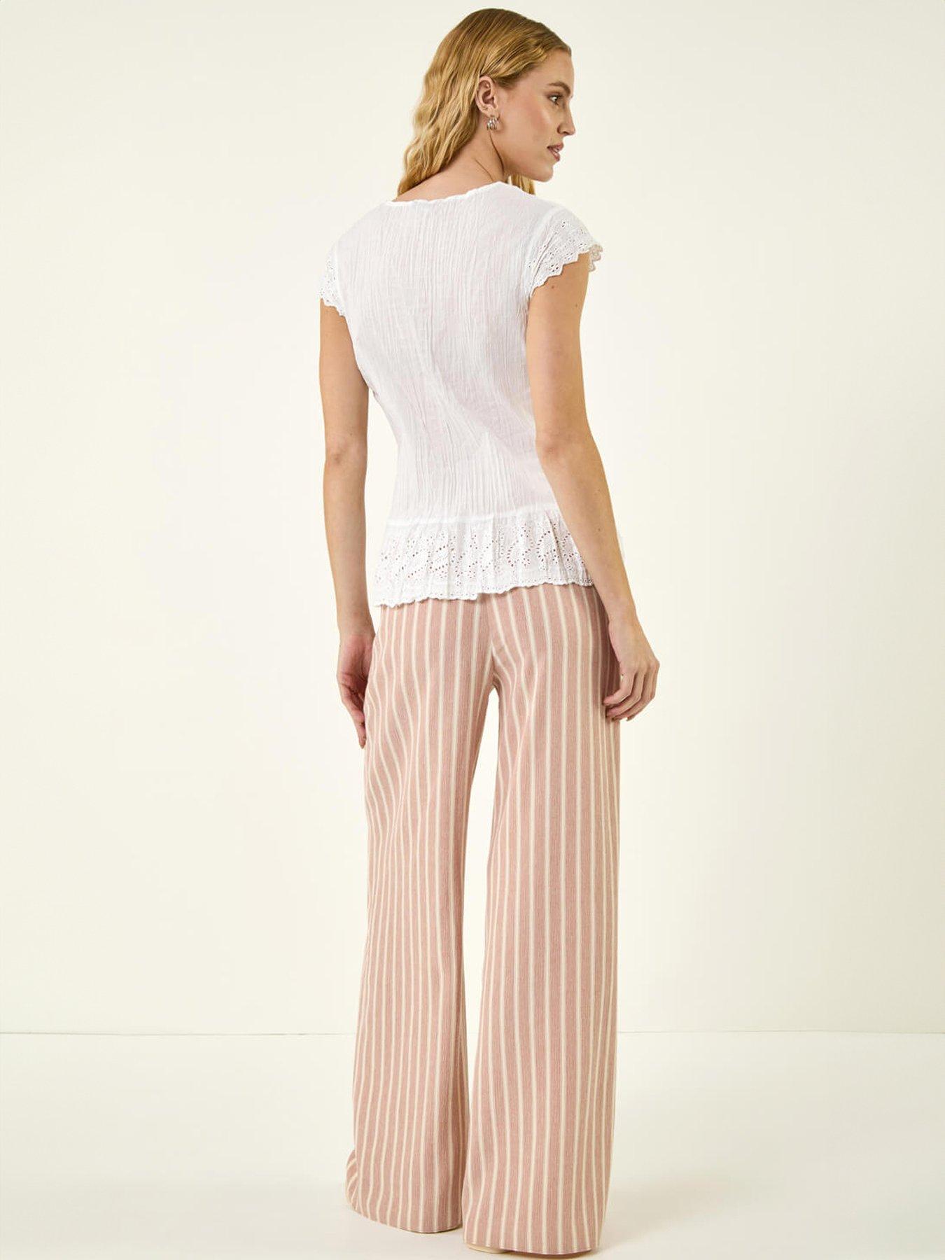 Image 2 of 5 of Roman Cotton Broderie Hem Blouse