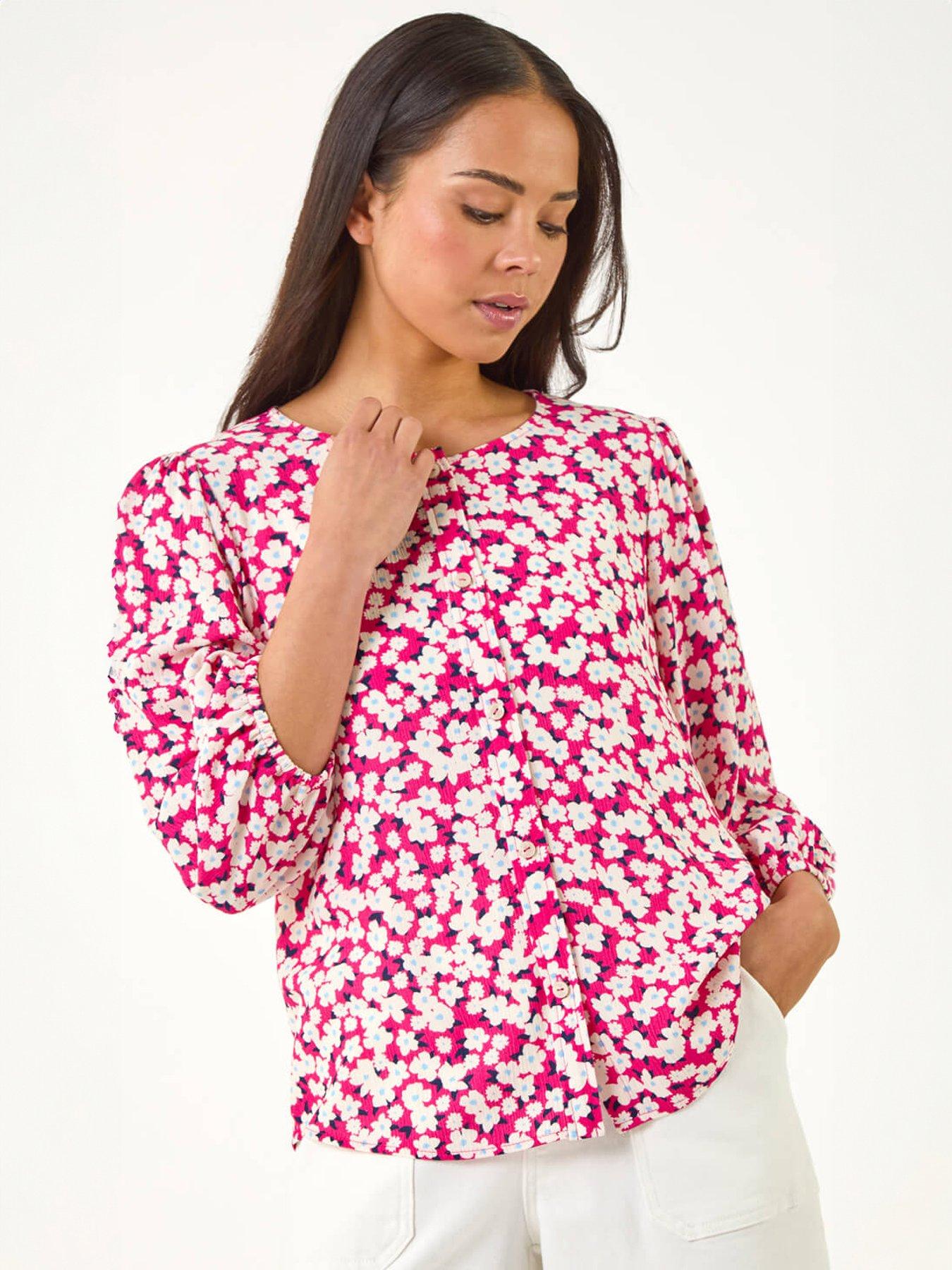 roman-petite-ditsy-floral-button-blousefront