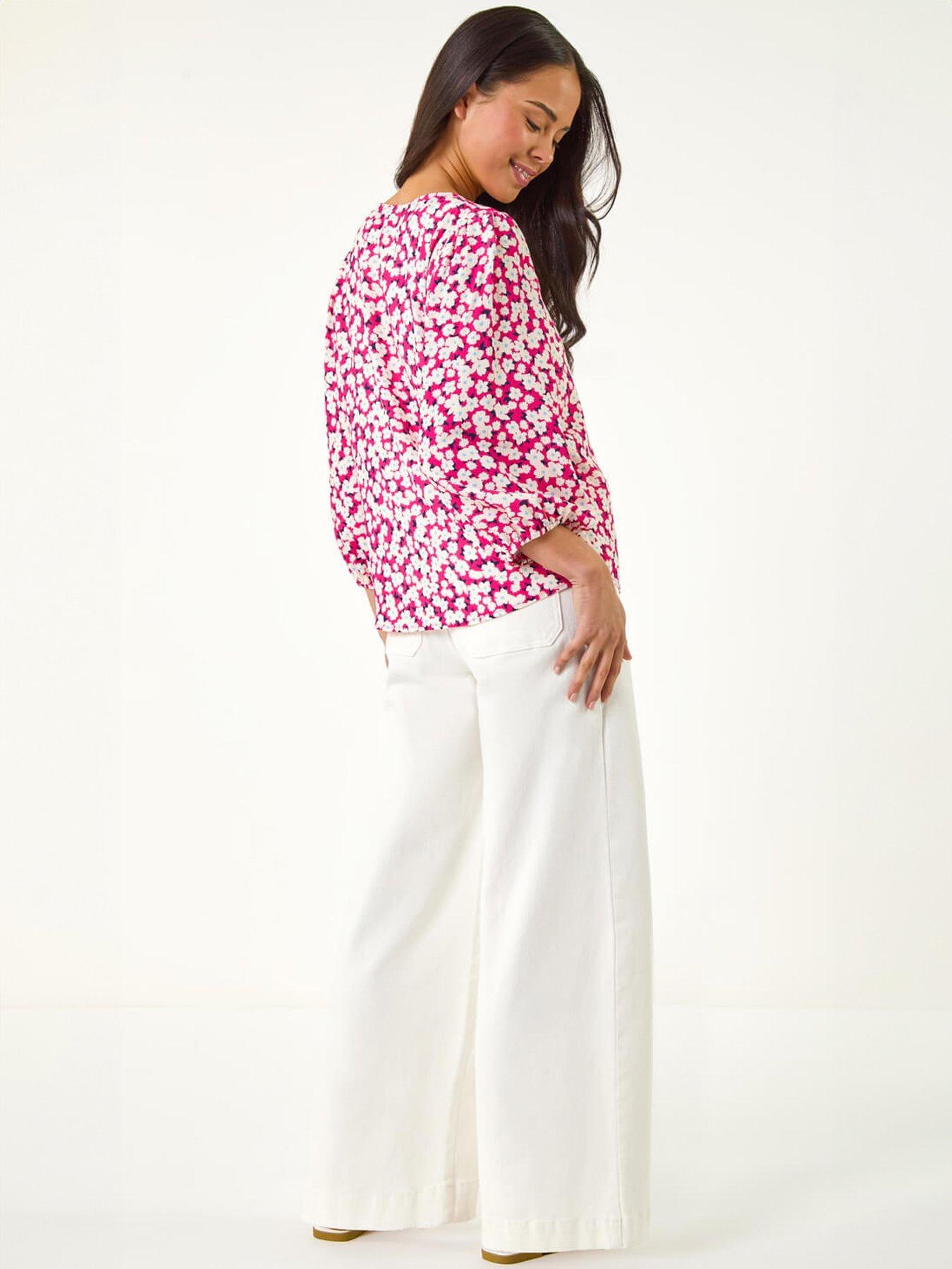 roman-petite-ditsy-floral-button-blousestillFront