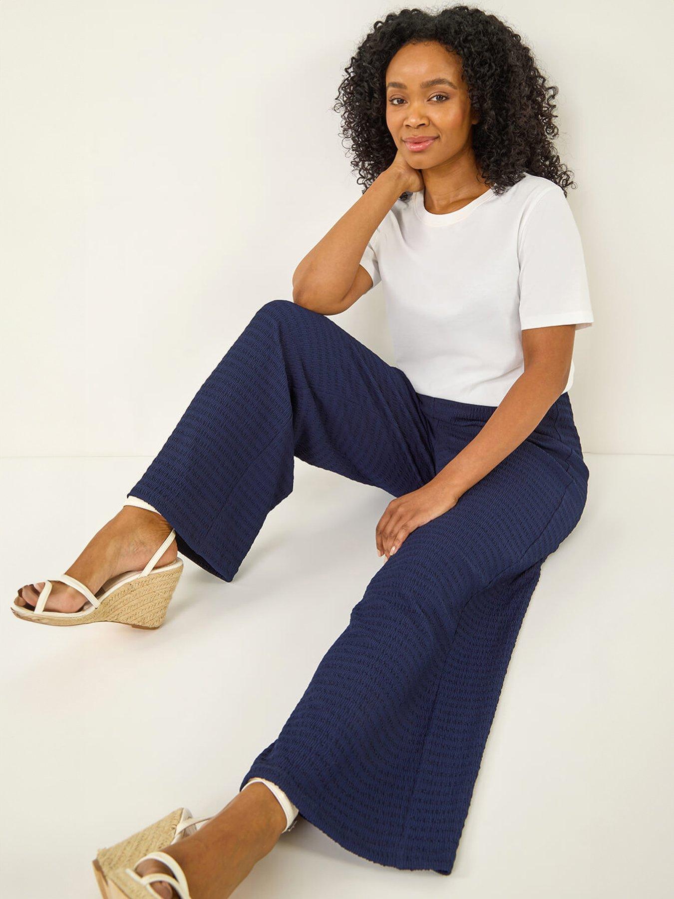 Image 4 of 5 of Roman Petite Textured Stretch Trouser