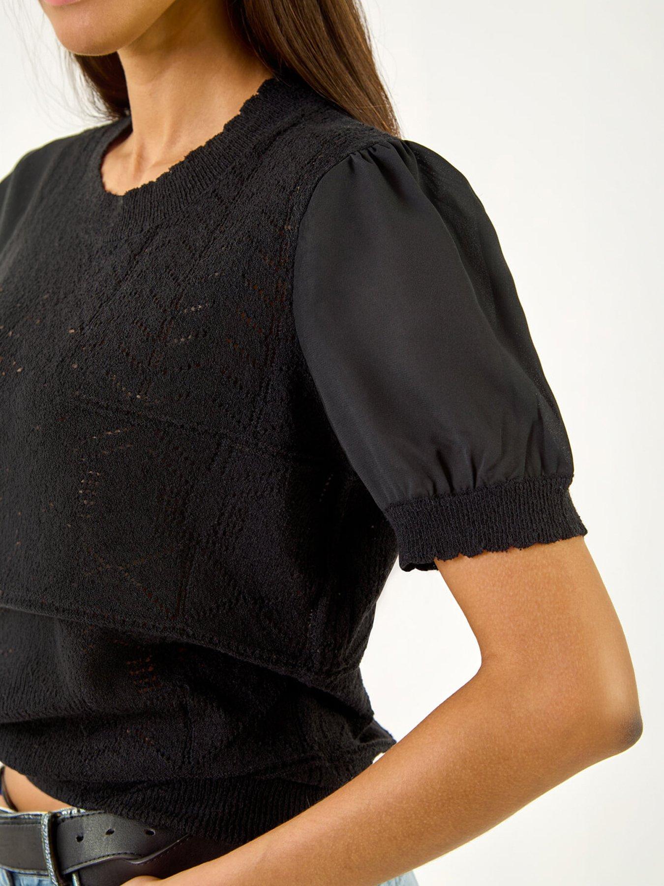 Image 2 of 5 of Roman Pointelle Knitted Top