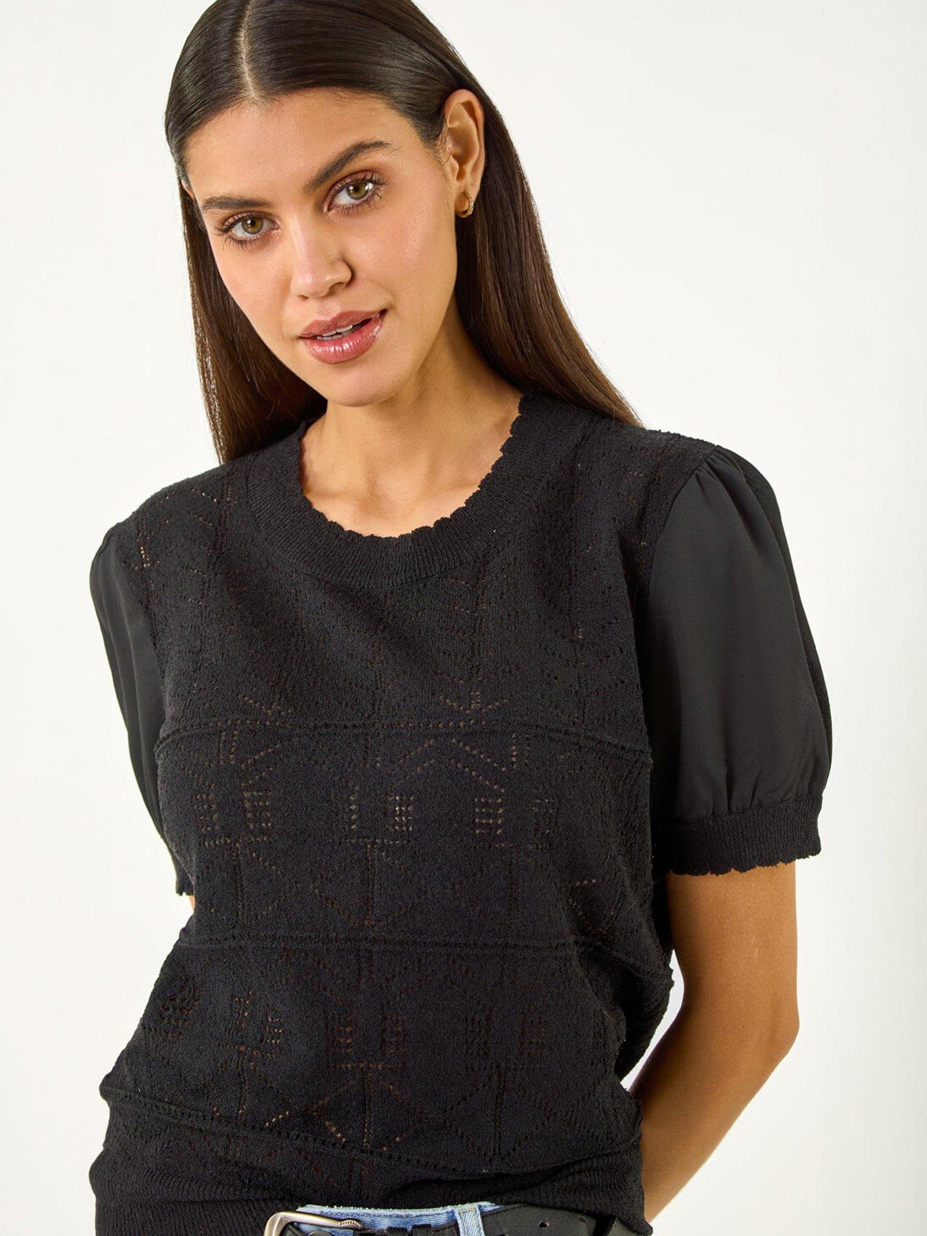 Image 3 of 5 of Roman Pointelle Knitted Top