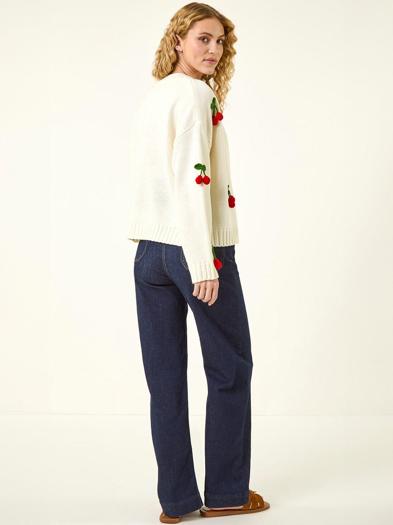 Image 2 of 5 of Roman Crochet Cherry Knit Cardigan