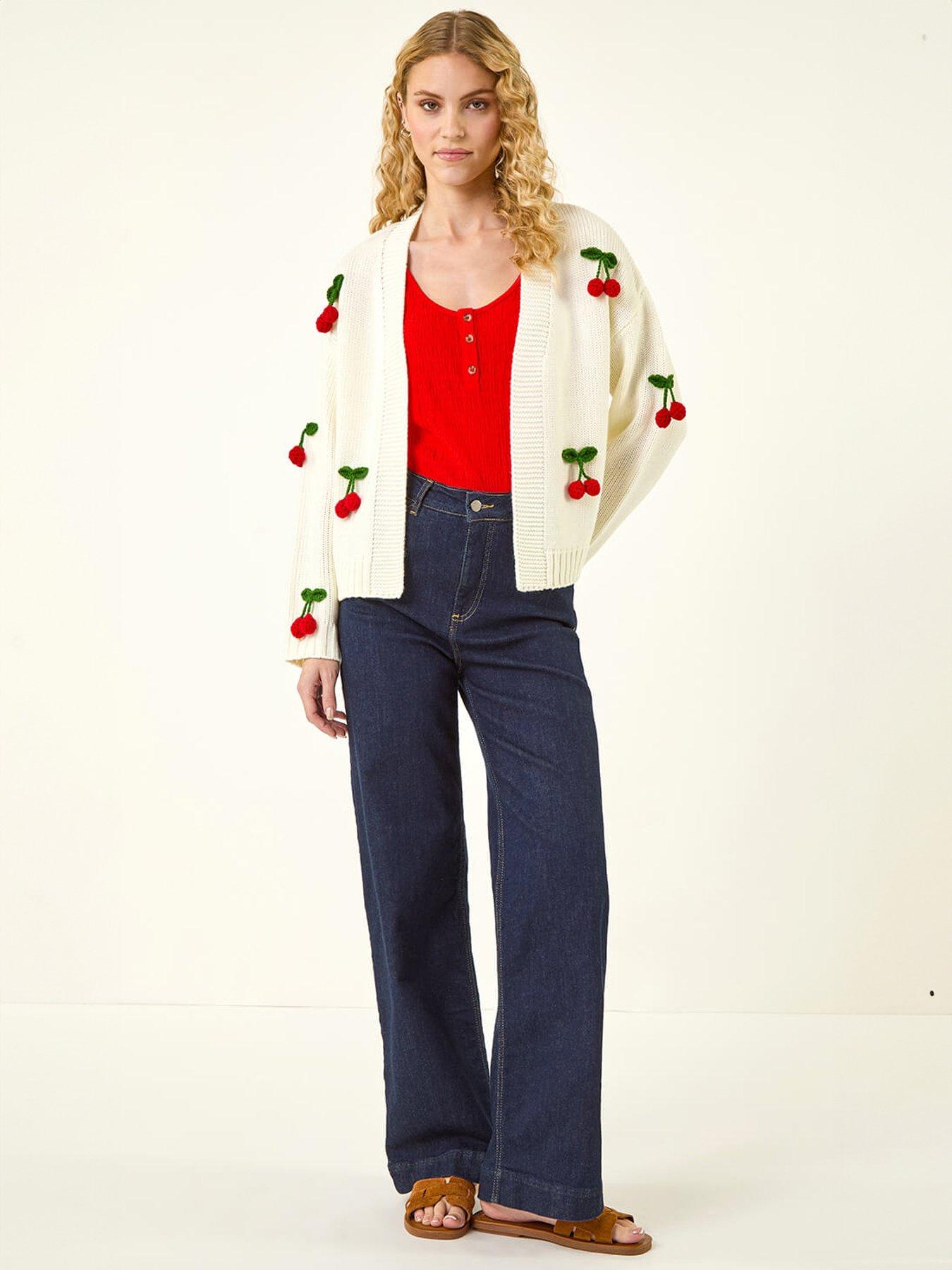 Image 3 of 5 of Roman Crochet Cherry Knit Cardigan