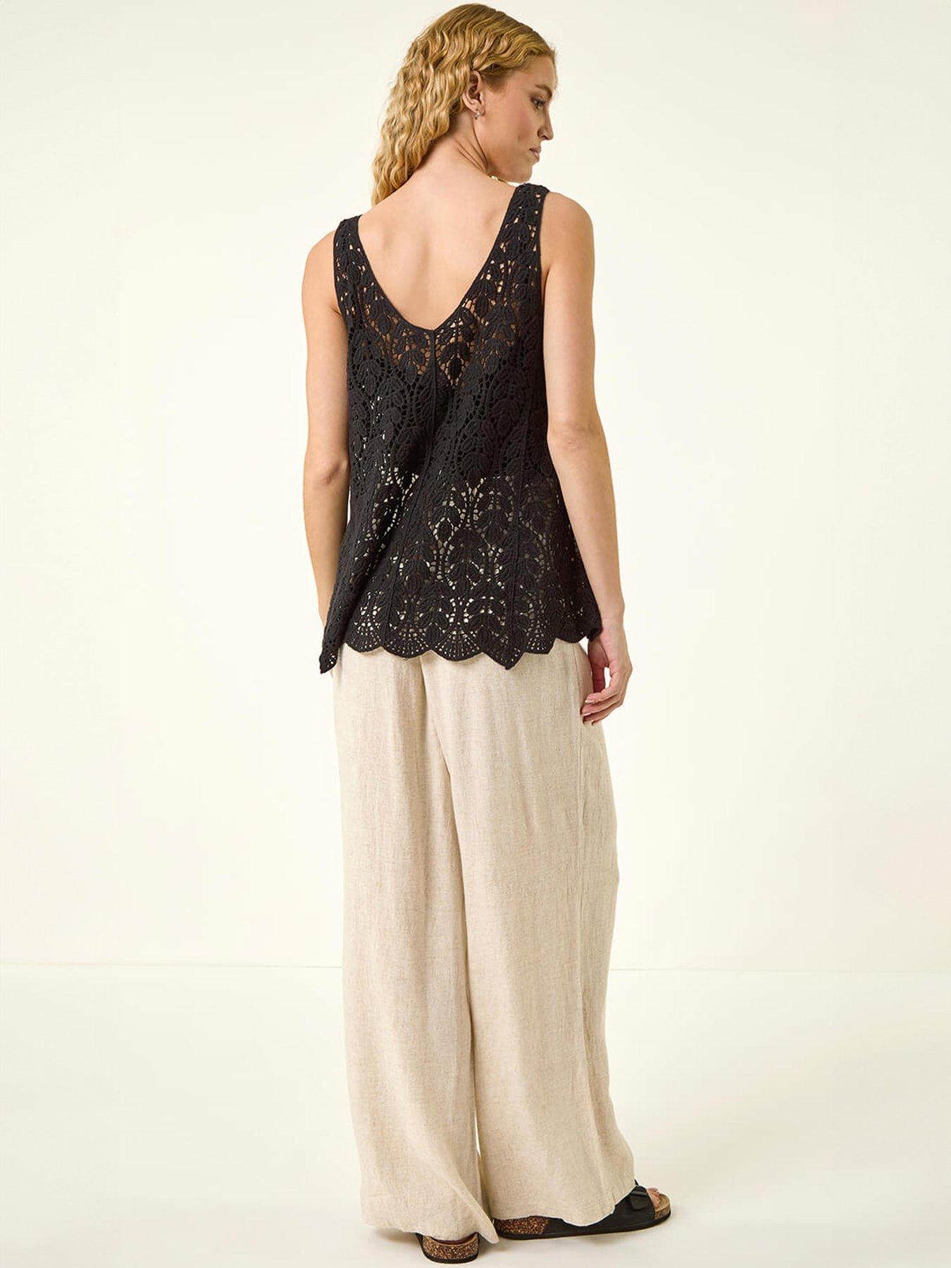 Image 2 of 5 of Roman Crochet Knit Vest Top