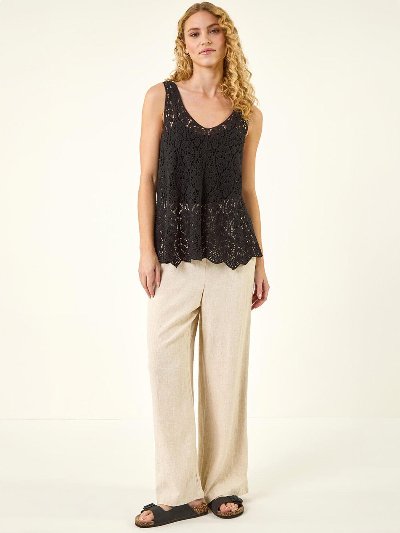 Image 3 of 5 of Roman Crochet Knit Vest Top