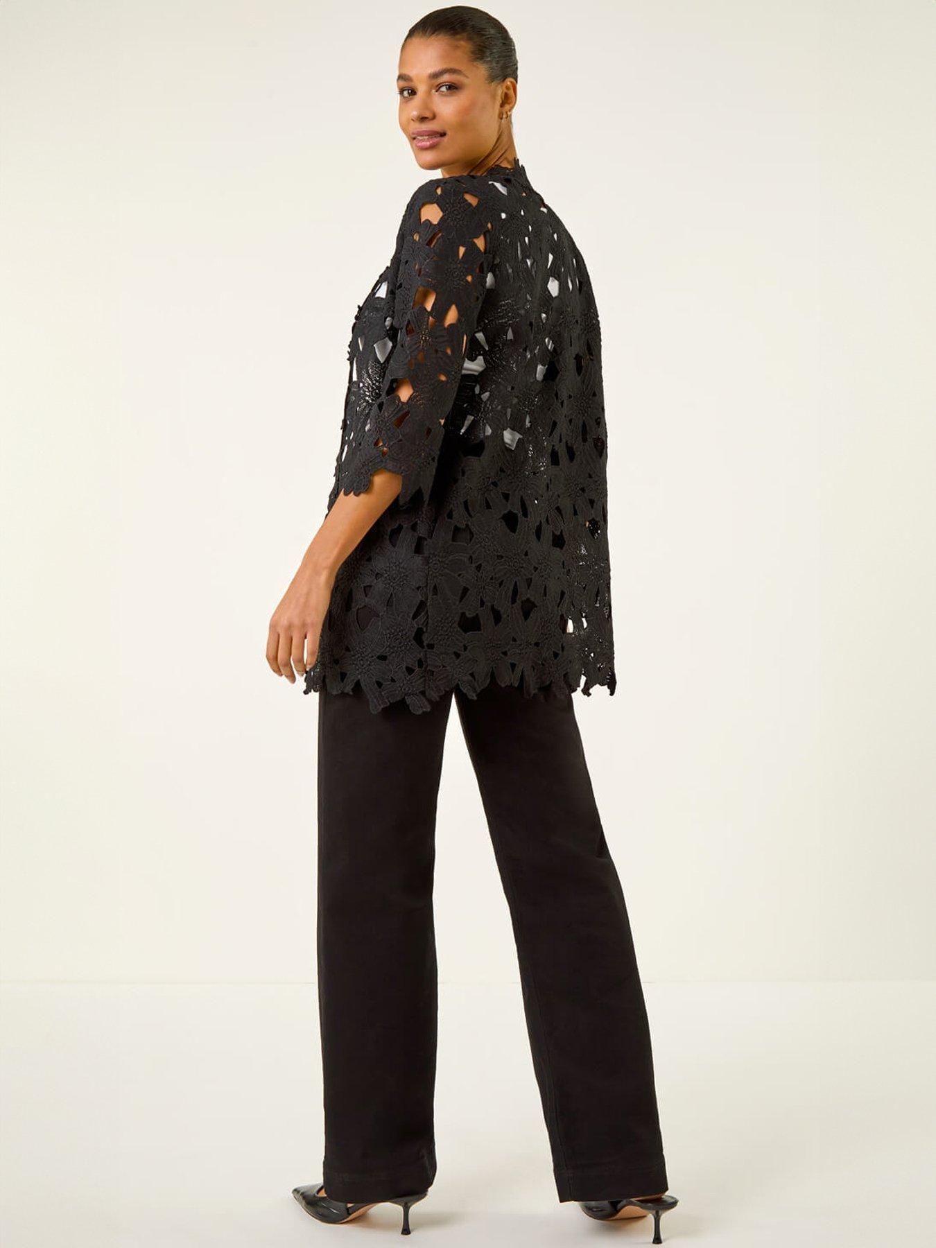 Image 2 of 5 of Roman Crochet Lace Longline Jacket