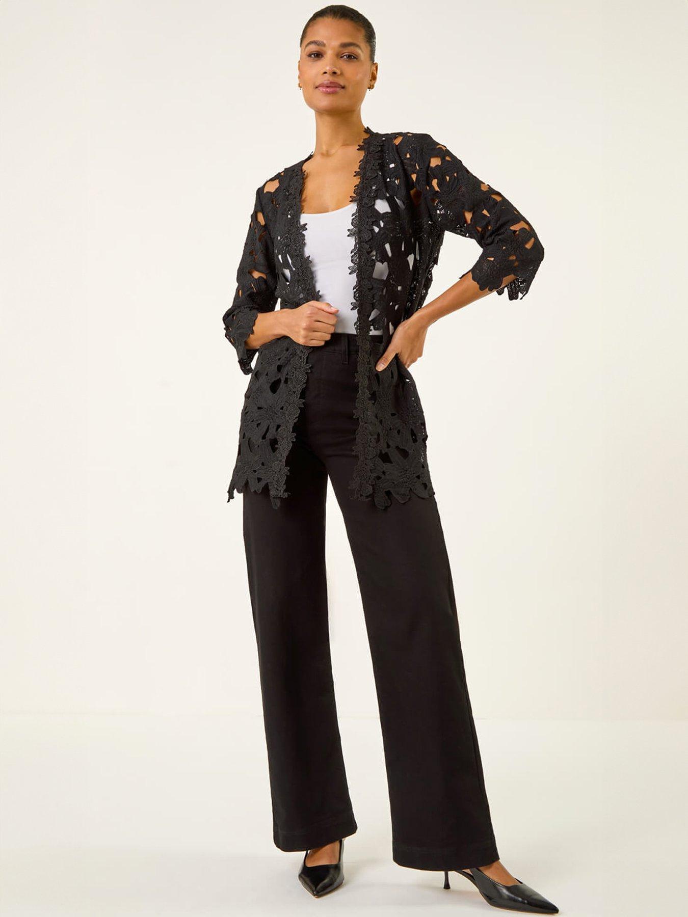 Image 3 of 5 of Roman Crochet Lace Longline Jacket