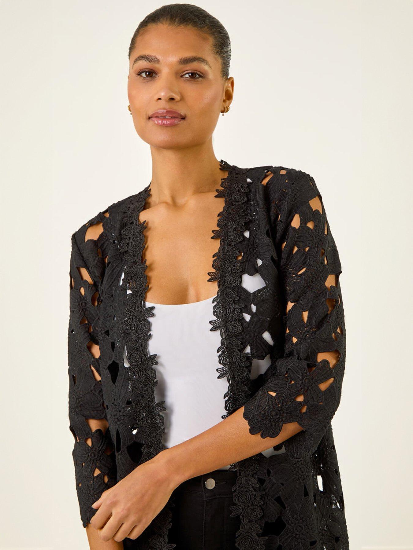 Image 4 of 5 of Roman Crochet Lace Longline Jacket