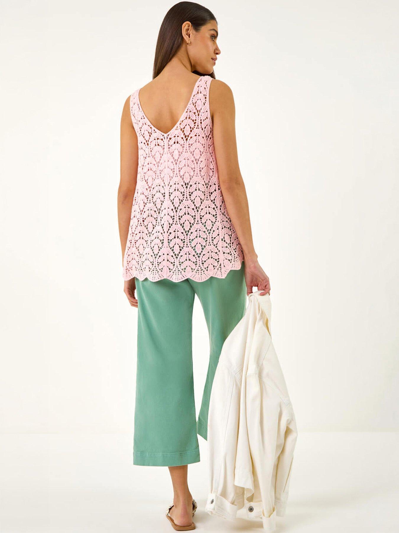 Image 2 of 5 of Roman Crochet Knit Vest Top