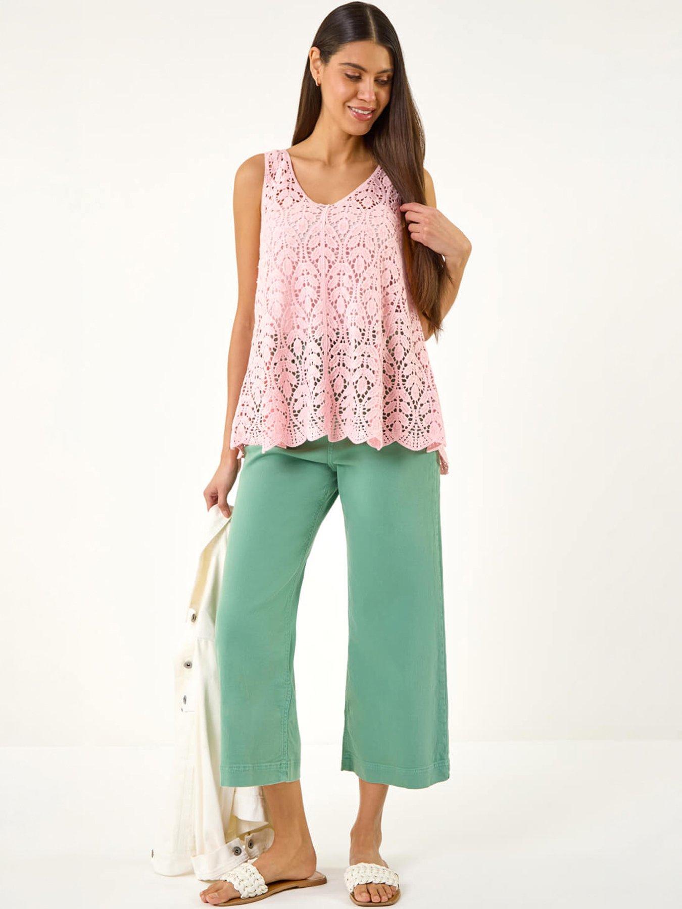 Image 3 of 5 of Roman Crochet Knit Vest Top