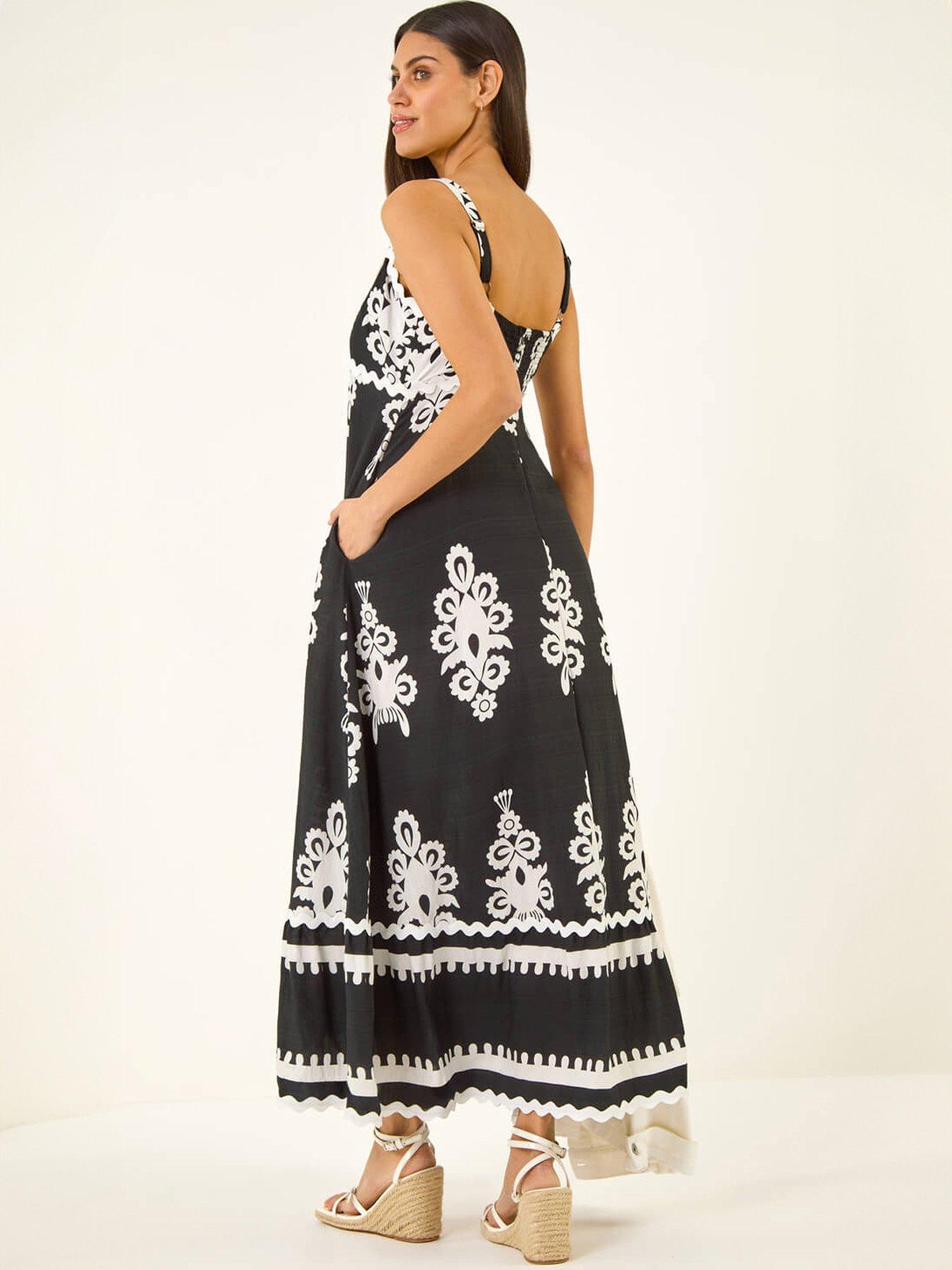 Image 2 of 5 of Roman Paisley Ric Rac Maxi Dress