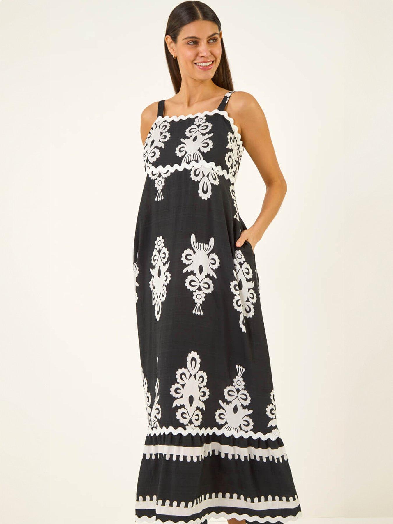 Image 3 of 5 of Roman Paisley Ric Rac Maxi Dress