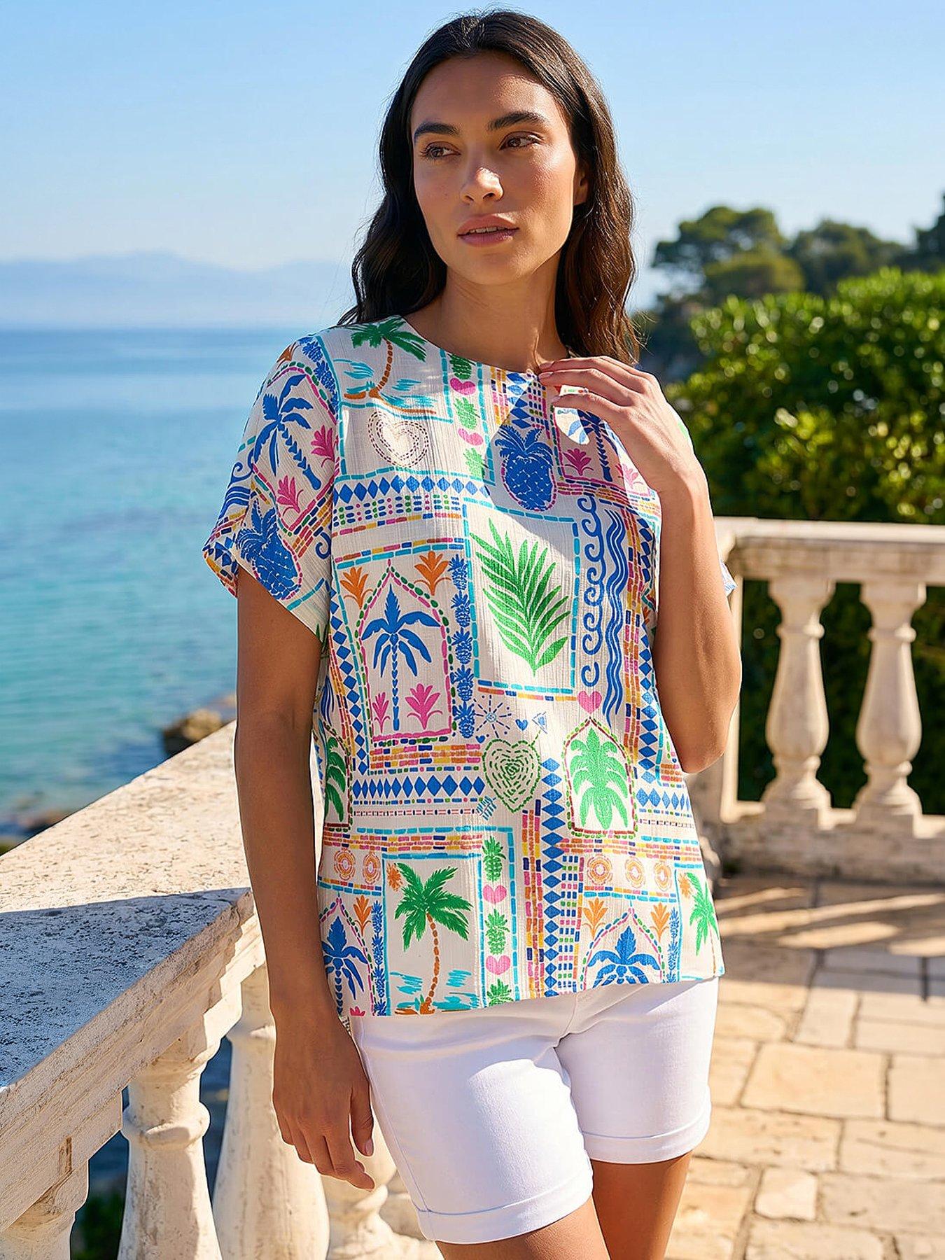 Roman Patchwork Print Top