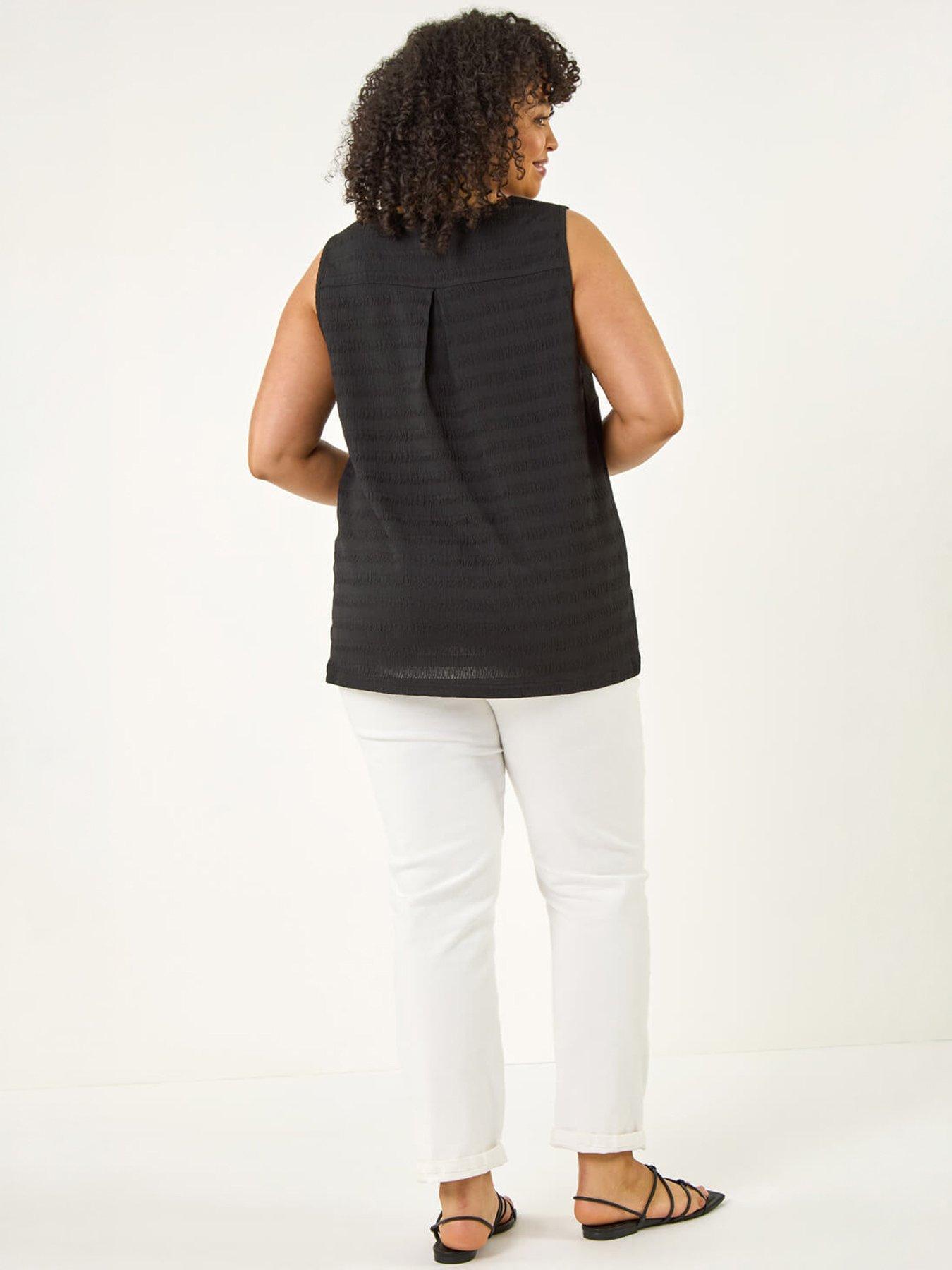 Image 2 of 5 of Roman Curve Stripe Textured Vest Top