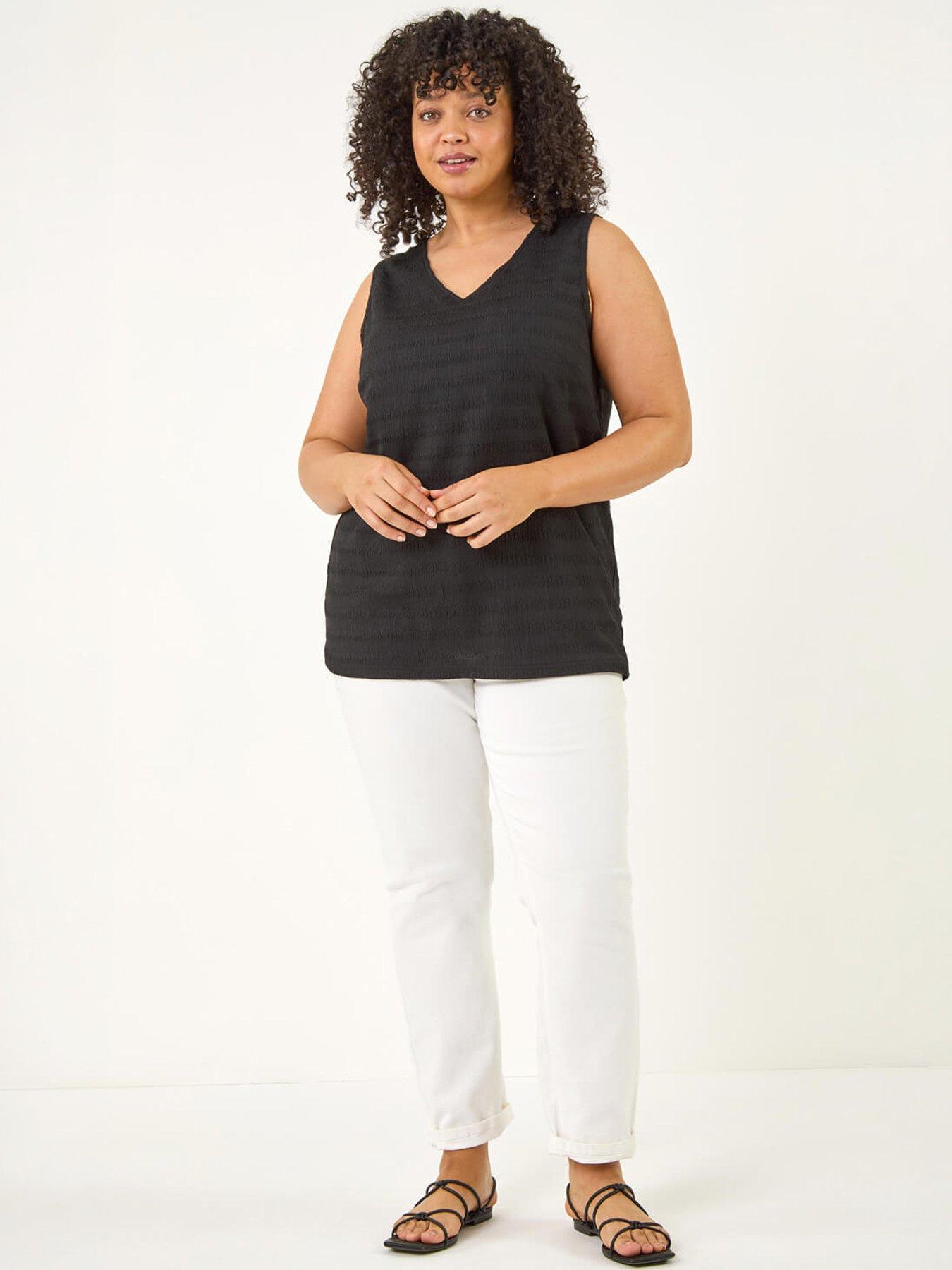 Image 3 of 5 of Roman Curve Stripe Textured Vest Top