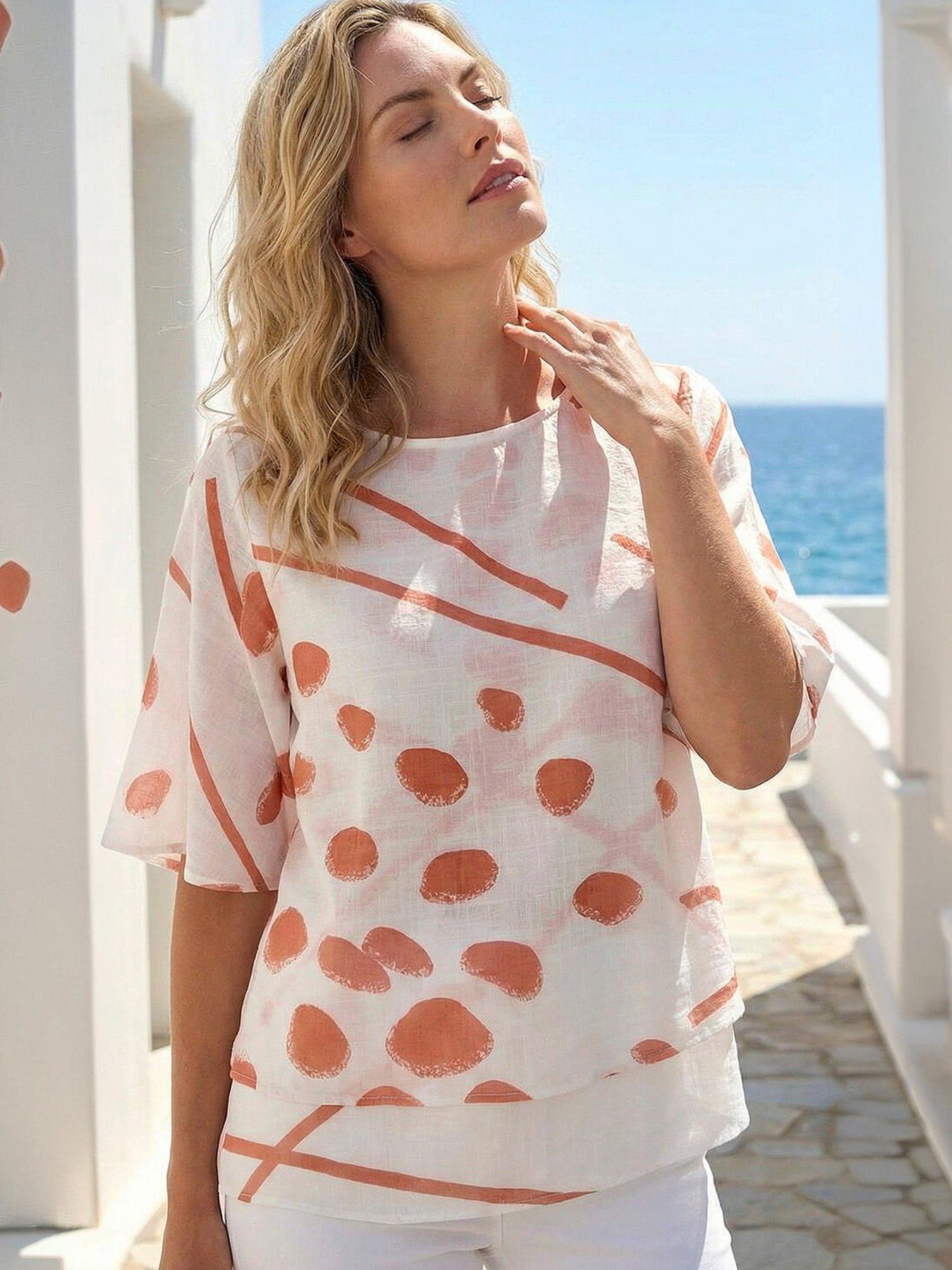 Image 1 of 3 of Roman Abstract Layered Tunic Top