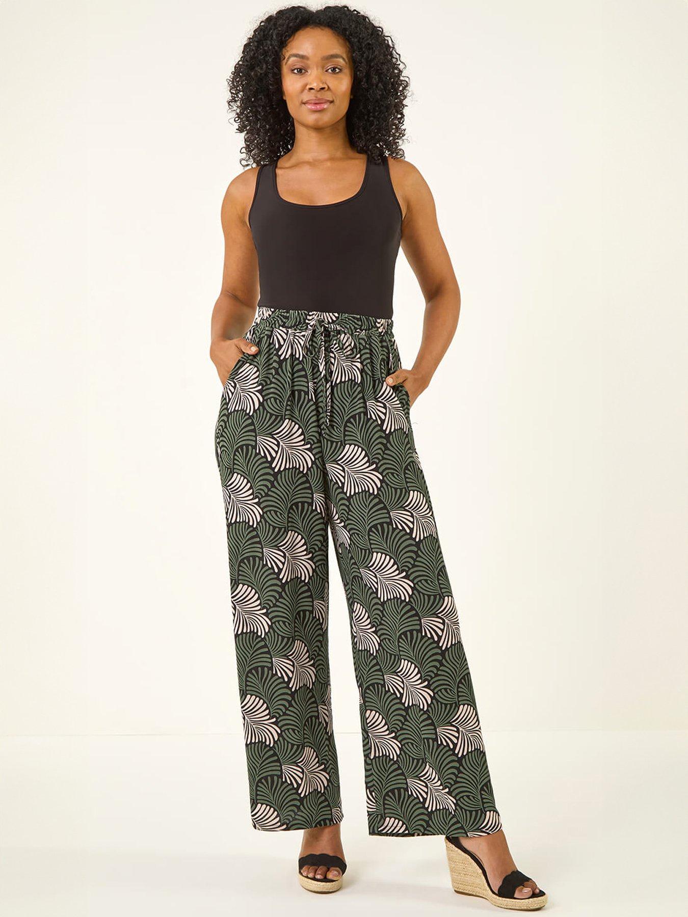 Image 3 of 5 of Roman Petite Abstract Leaf Trouser