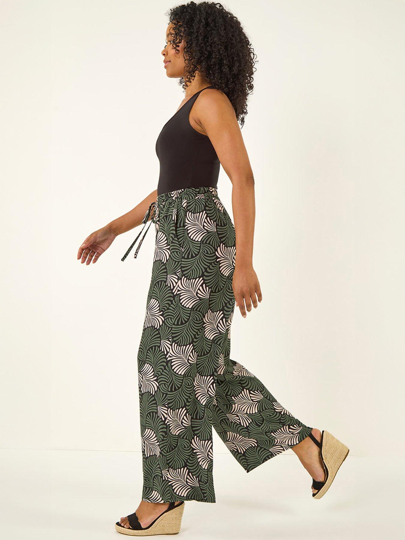 Image 4 of 5 of Roman Petite Abstract Leaf Trouser