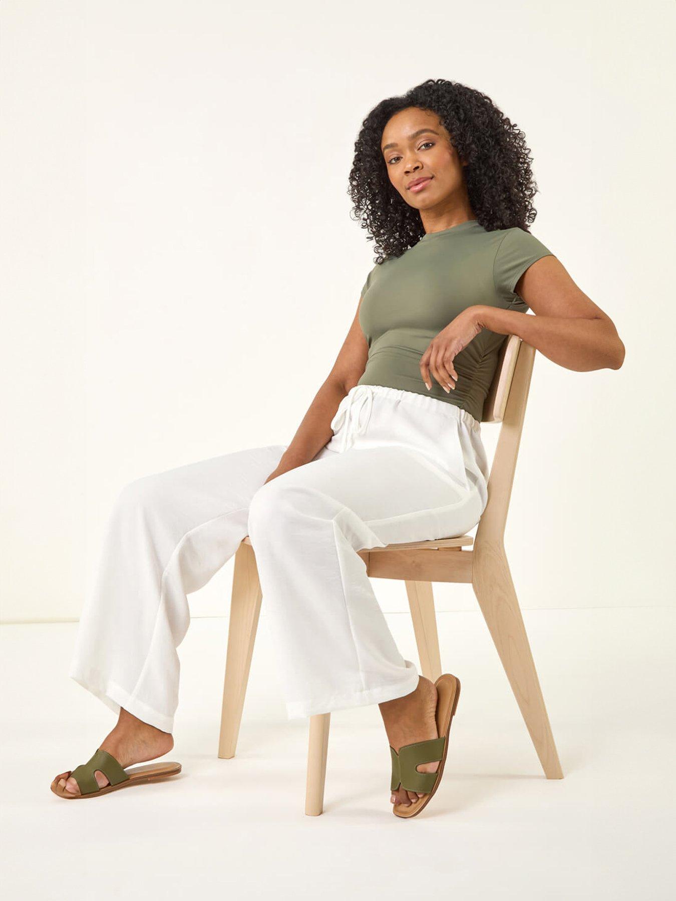 Image 3 of 5 of Roman Petite Pull On Woven Trouser