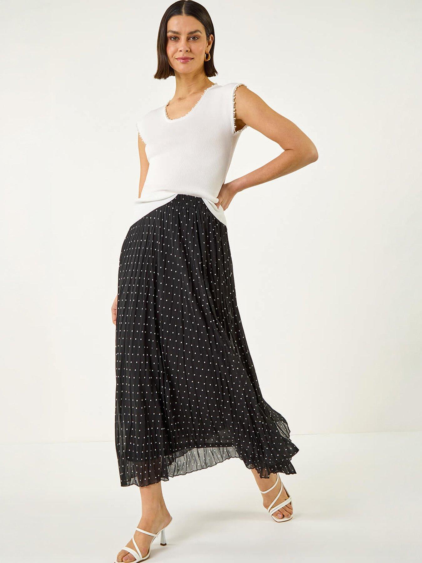 Image 4 of 5 of Roman Polka Dot Maxi Skirt