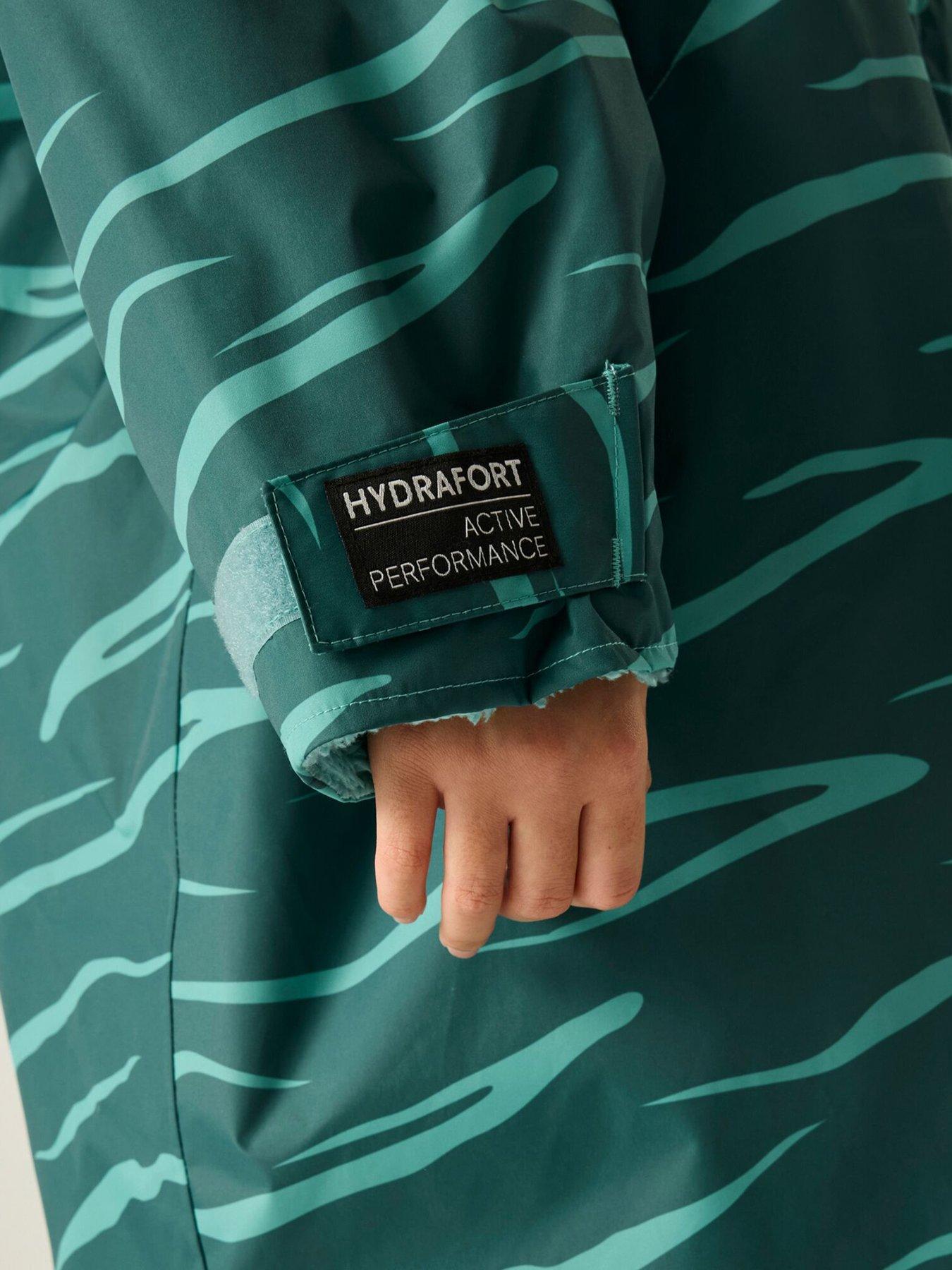 Image 7 of 7 of Regatta Junior Waterproof Robe Mediterranean Zebra (Turquoise)