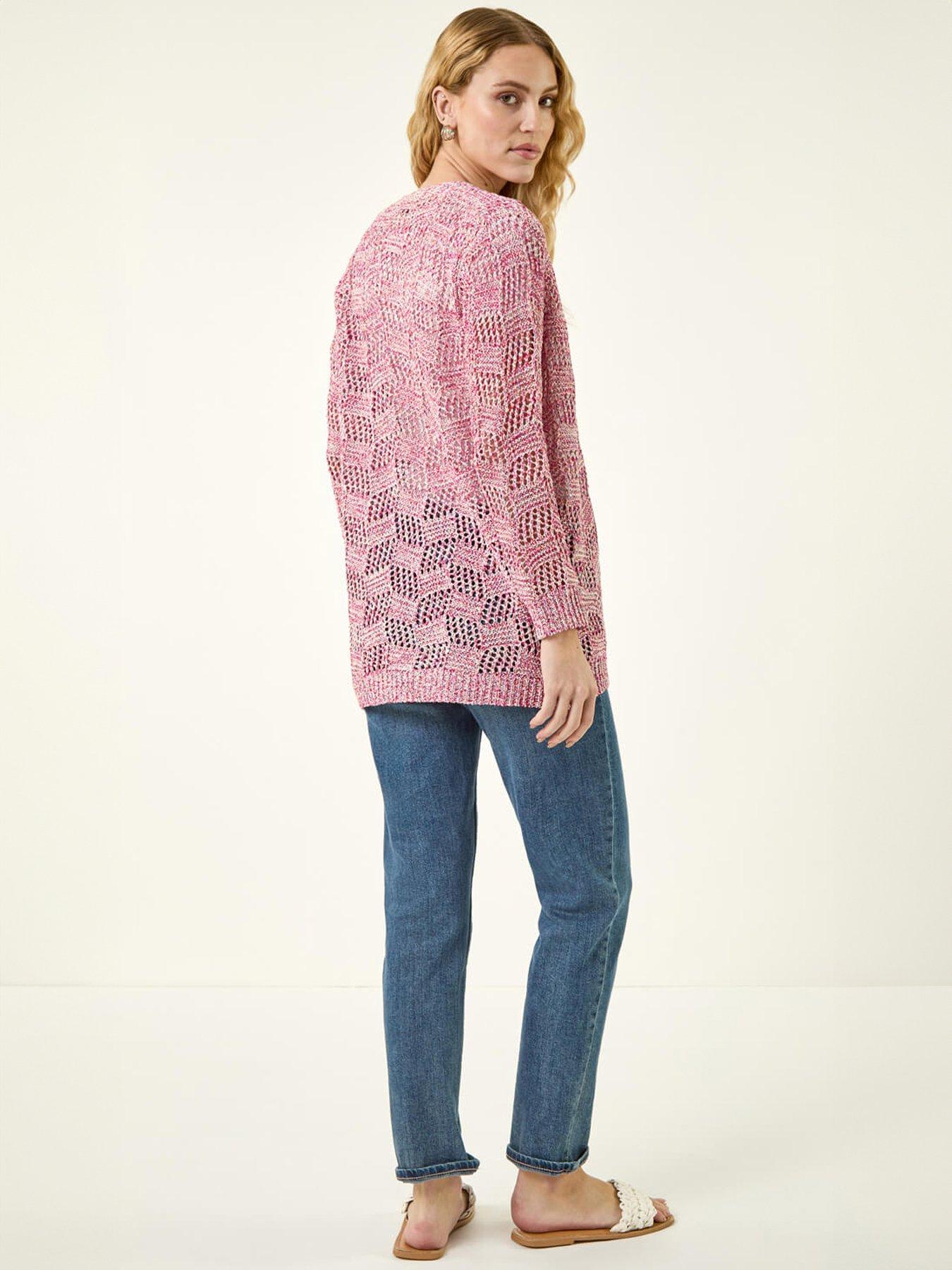 Image 2 of 5 of Roman Tape Knit Cotton Blend Cardigan