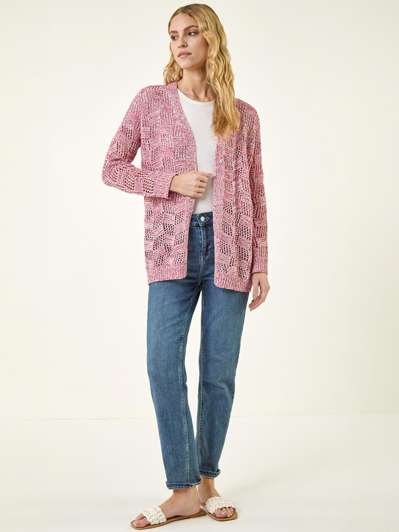 Image 3 of 5 of Roman Tape Knit Cotton Blend Cardigan