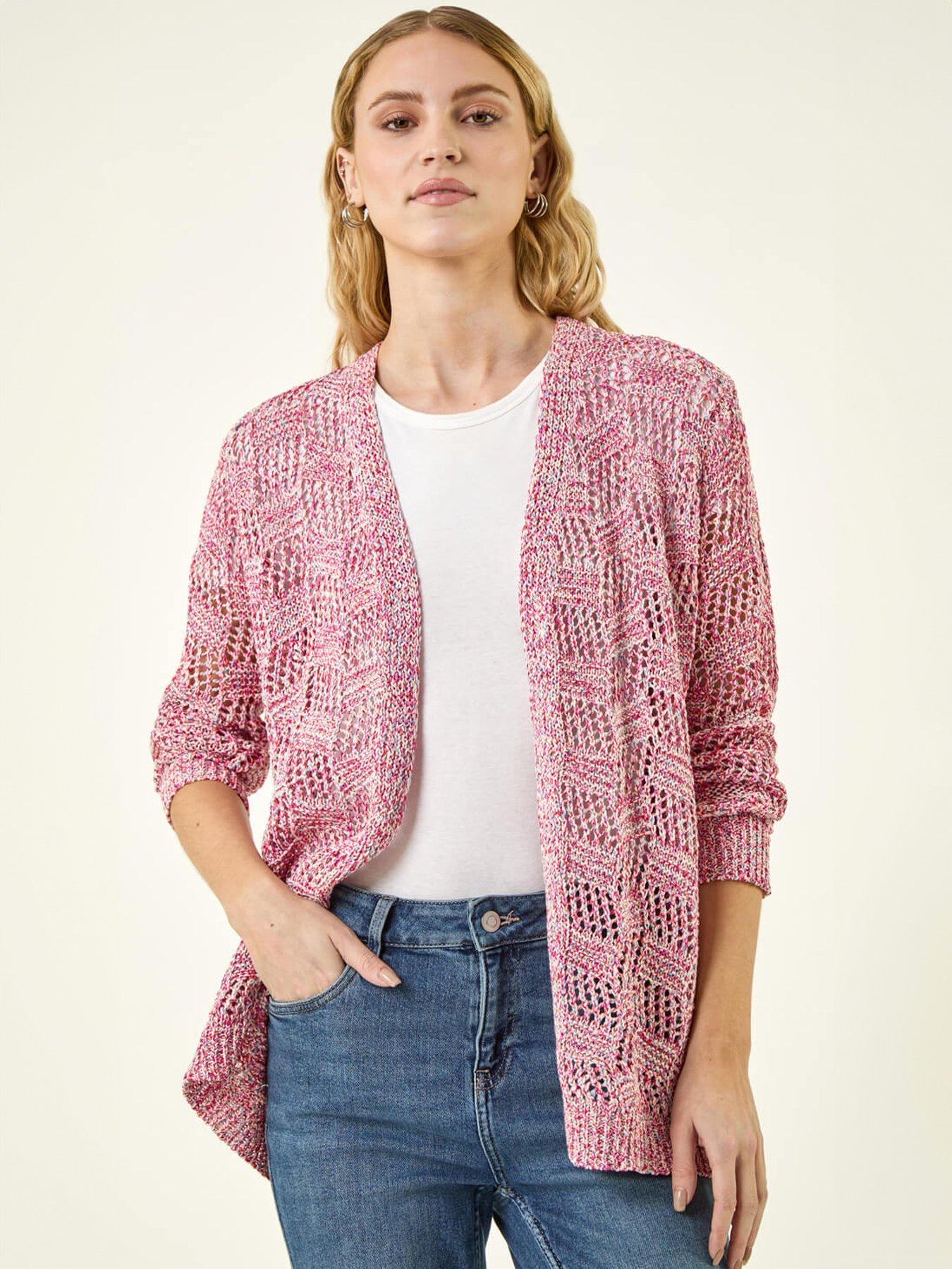 Image 4 of 5 of Roman Tape Knit Cotton Blend Cardigan