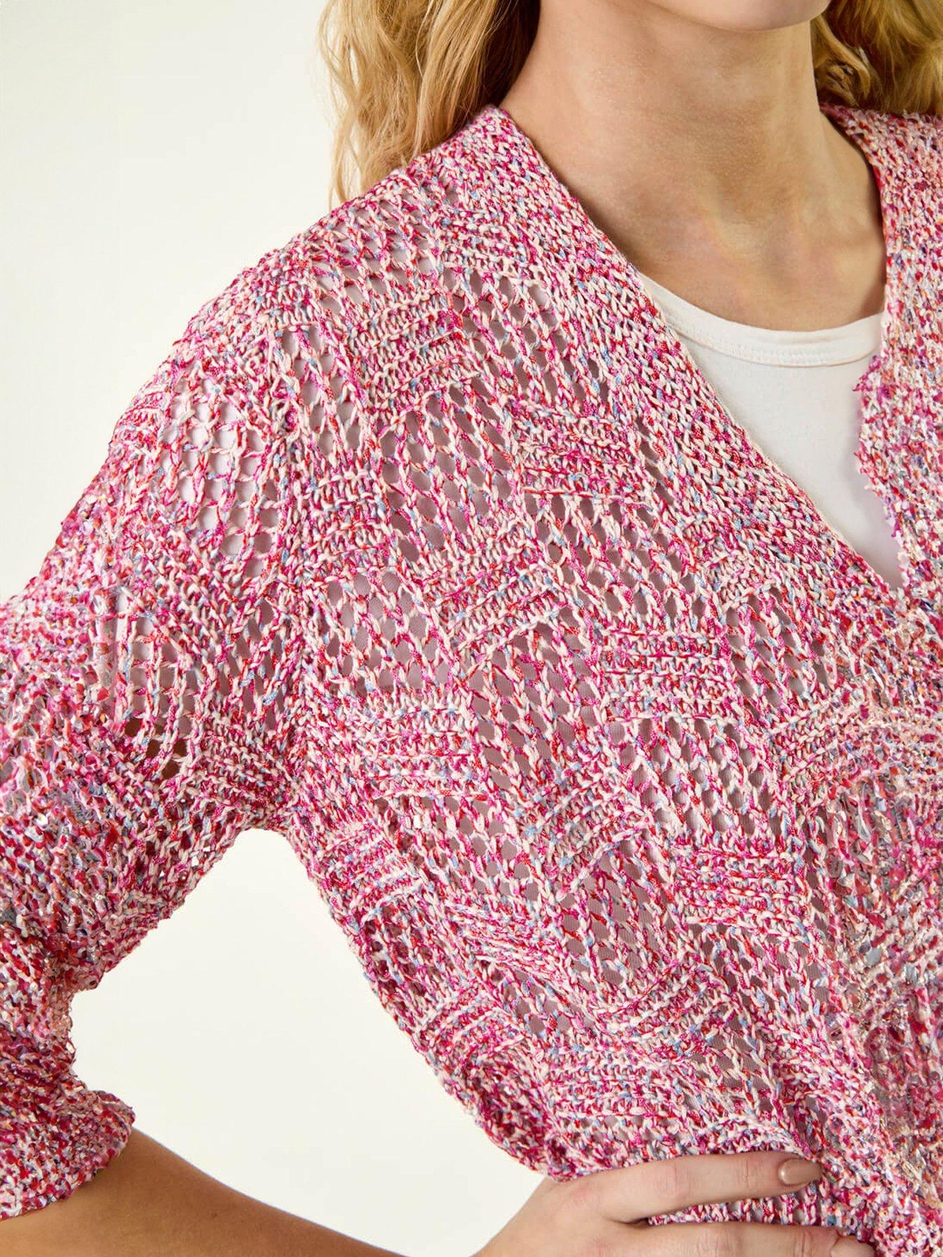 Image 5 of 5 of Roman Tape Knit Cotton Blend Cardigan
