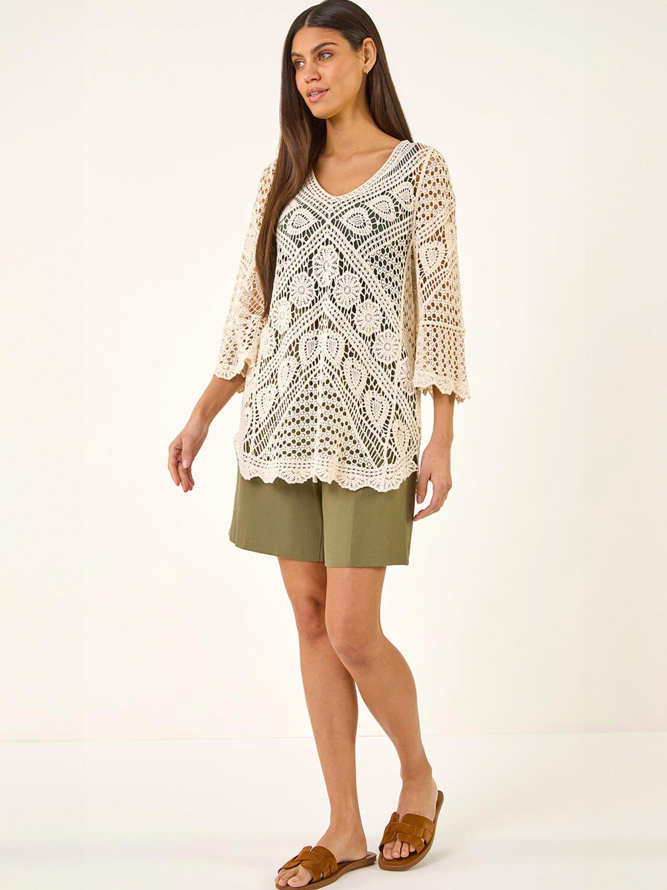 roman-crochet-lace-v-neck-open-knitback