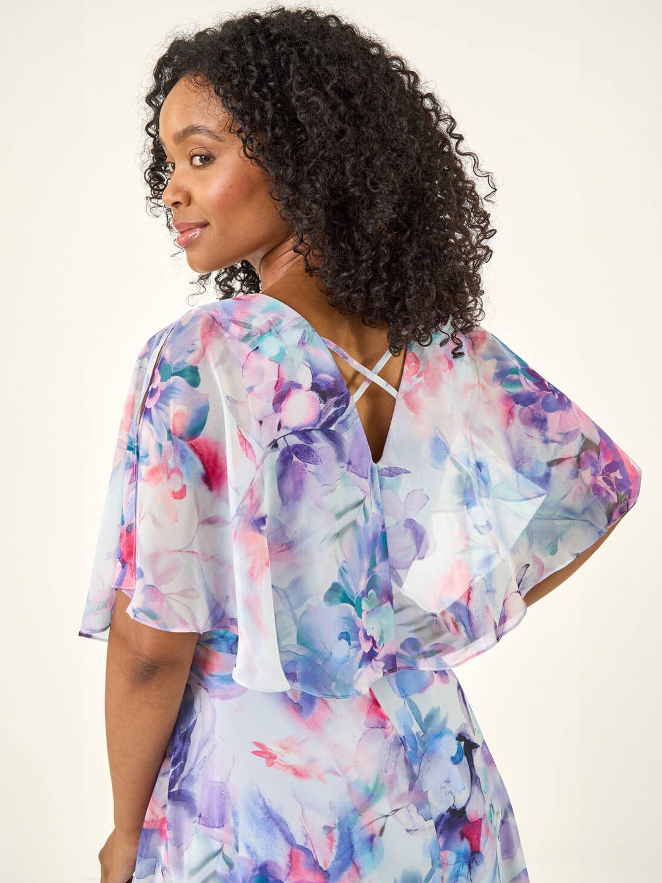 roman-petite-floral-tie-front-cape-dressoutfit