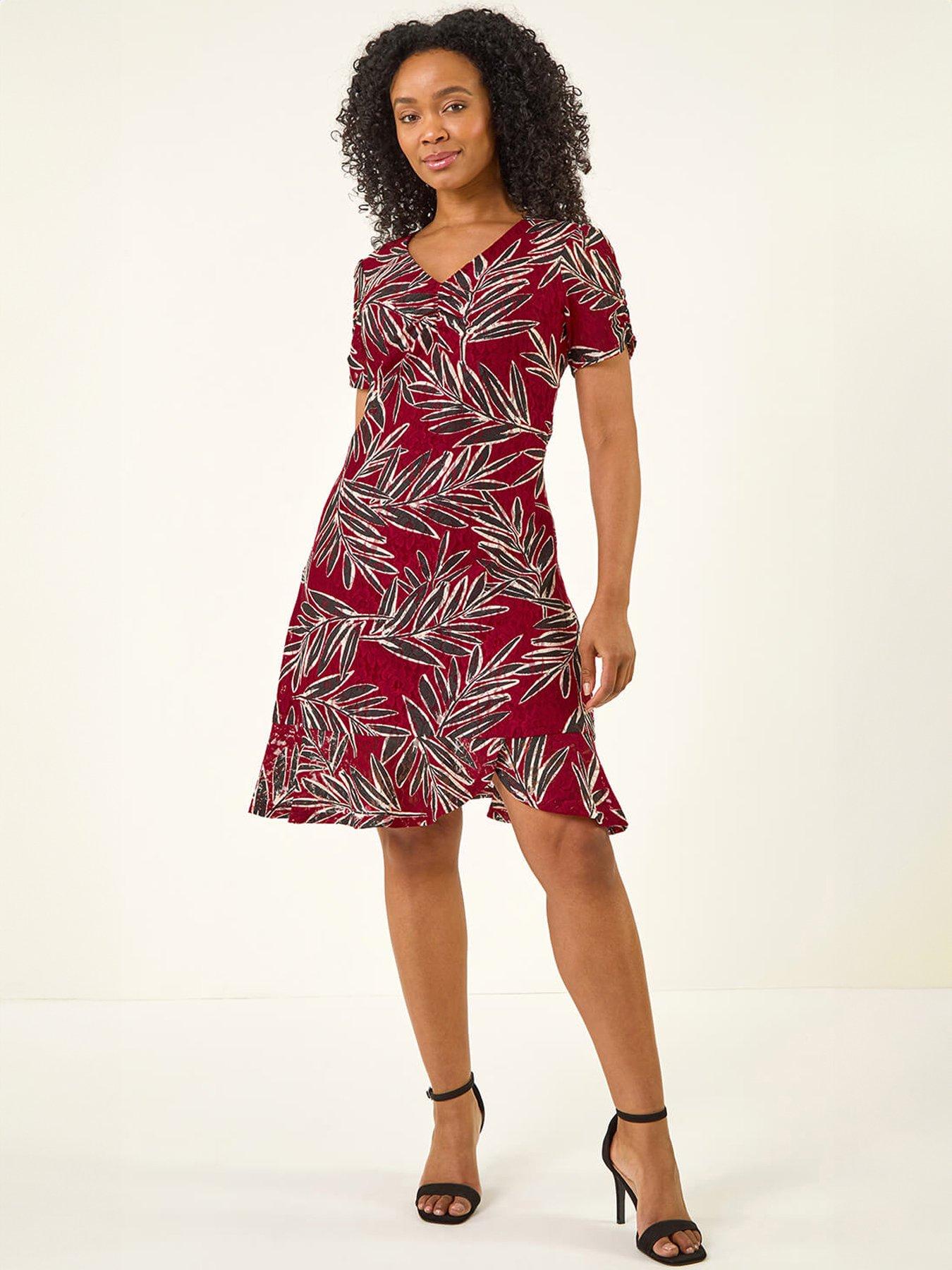 roman-petite-leaf-lace-ruched-dressback
