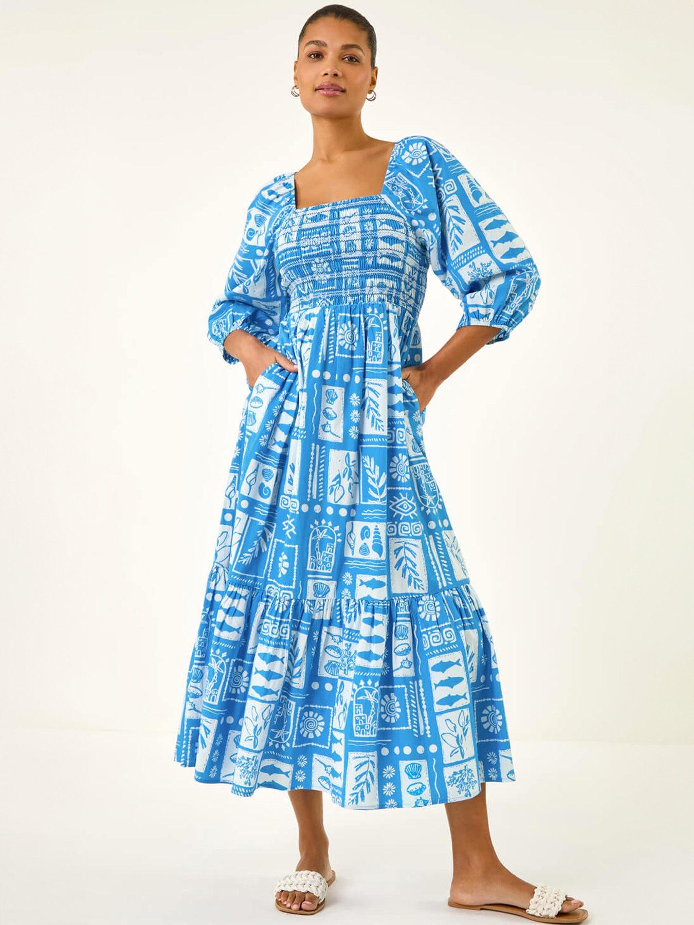 roman-seashell-tile-midi-dressfront