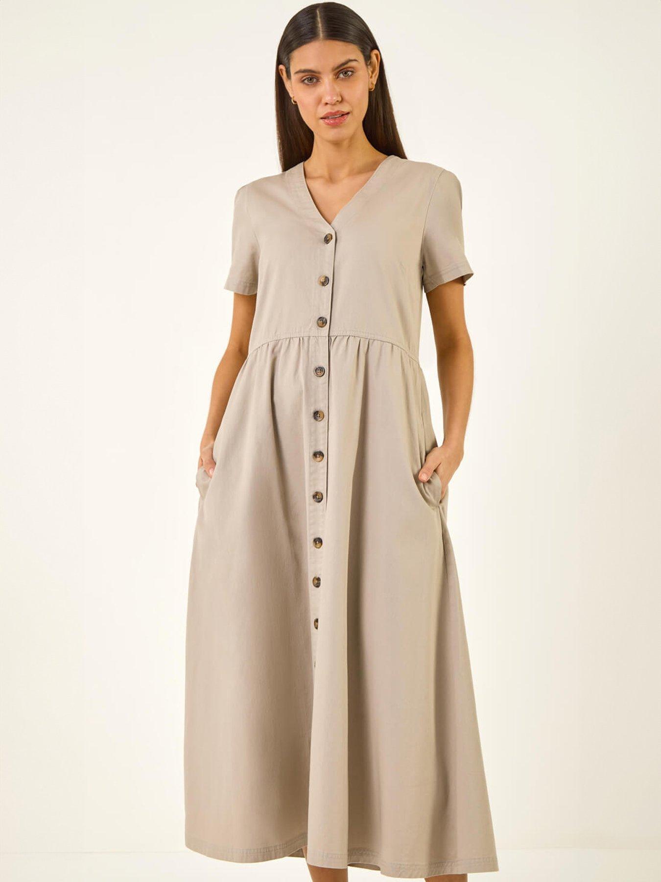 Image 4 of 5 of Roman Denim Button Through Midi Dress