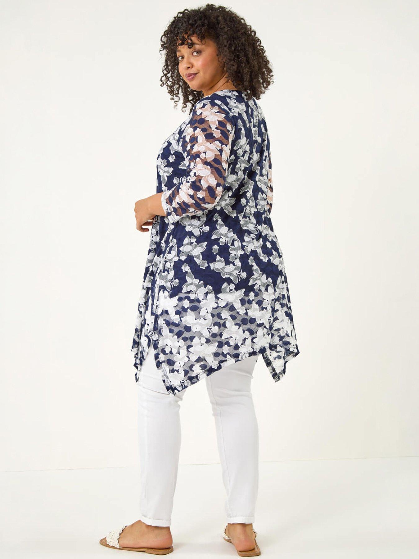 Image 4 of 5 of Roman Curve Floral Lace Tunic Top
