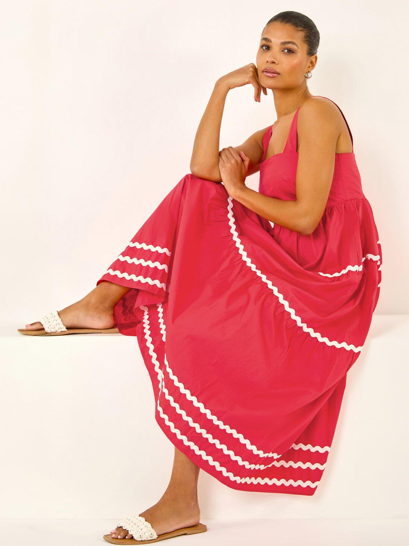 Image 4 of 5 of Roman Ric Rac Tiered Midi Dress