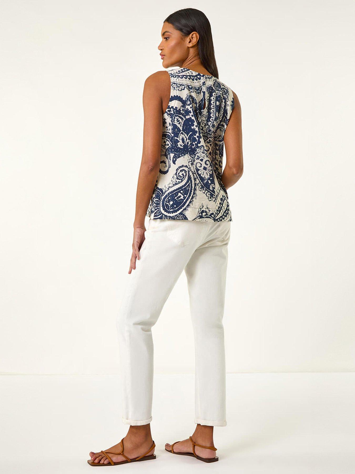 Image 2 of 5 of Roman Paisley Print Shell Top