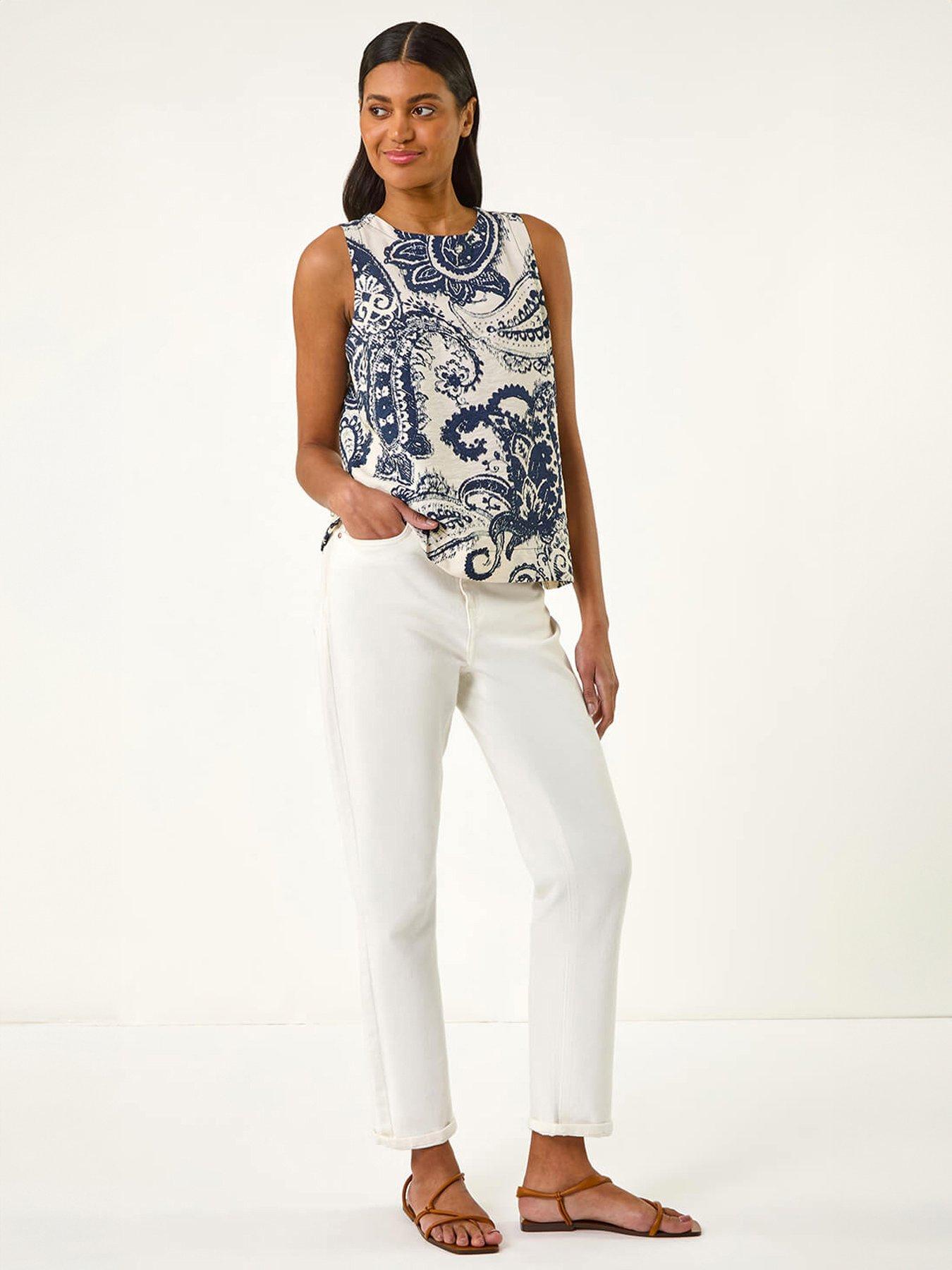 Image 3 of 5 of Roman Paisley Print Shell Top