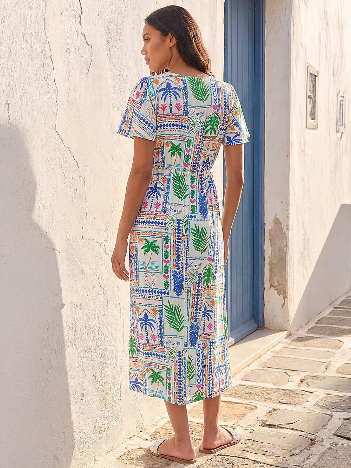 Image 2 of 3 of Roman Post Card Tie Dress
