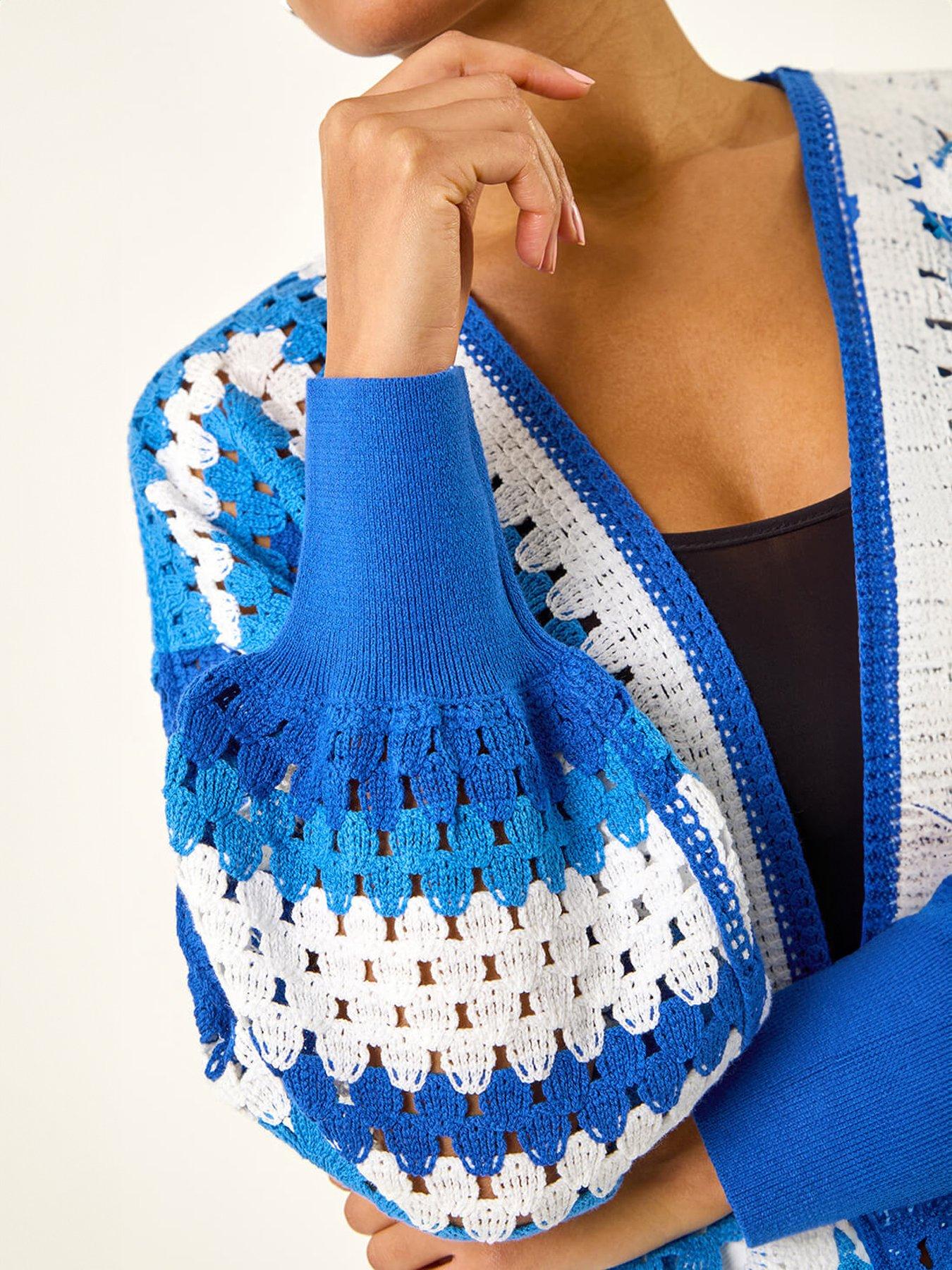 Image 5 of 5 of Roman Crochet Edge Knit Cardigan