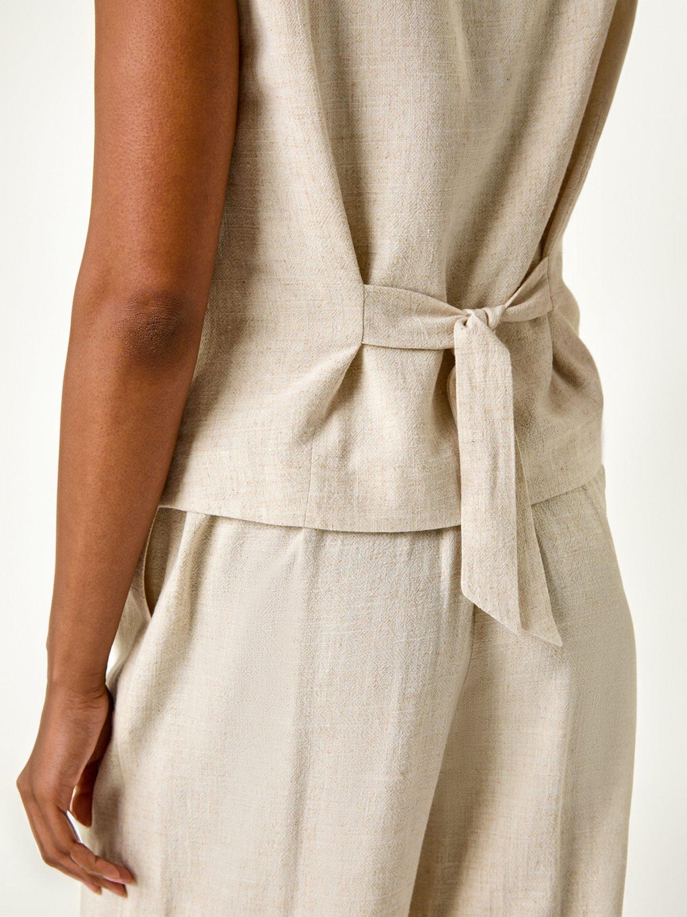 roman-linen-blend-button-through-waistcoatdetail