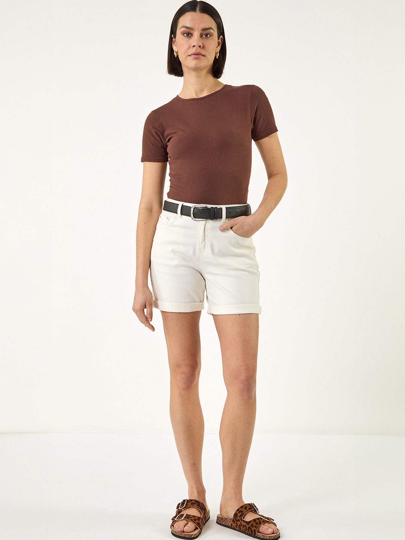 Image 3 of 5 of Roman Stretch Denim Mom Shorts