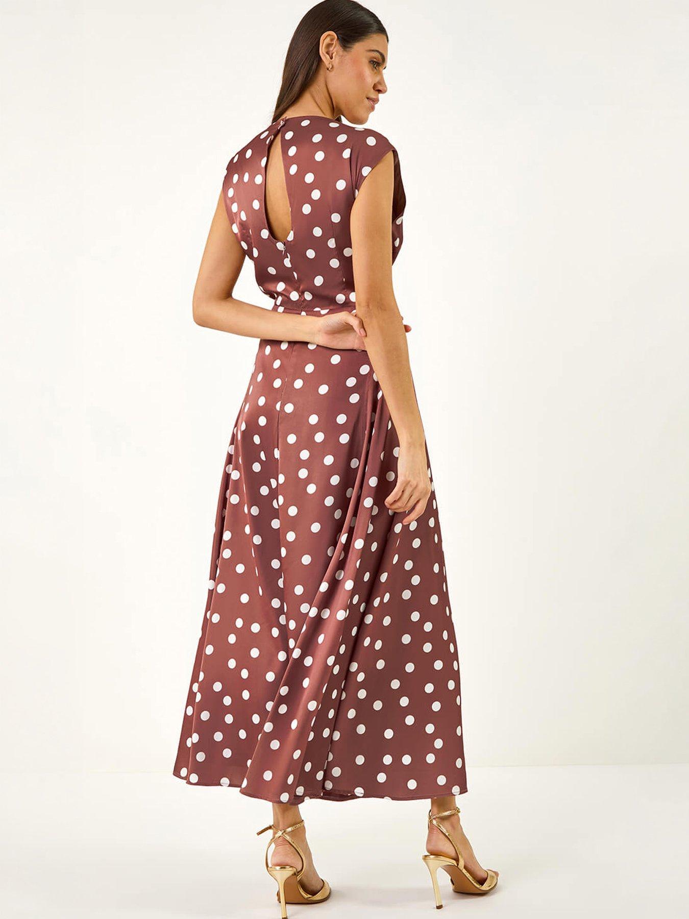 Image 4 of 5 of Roman Spot Print Boat Neck Dress